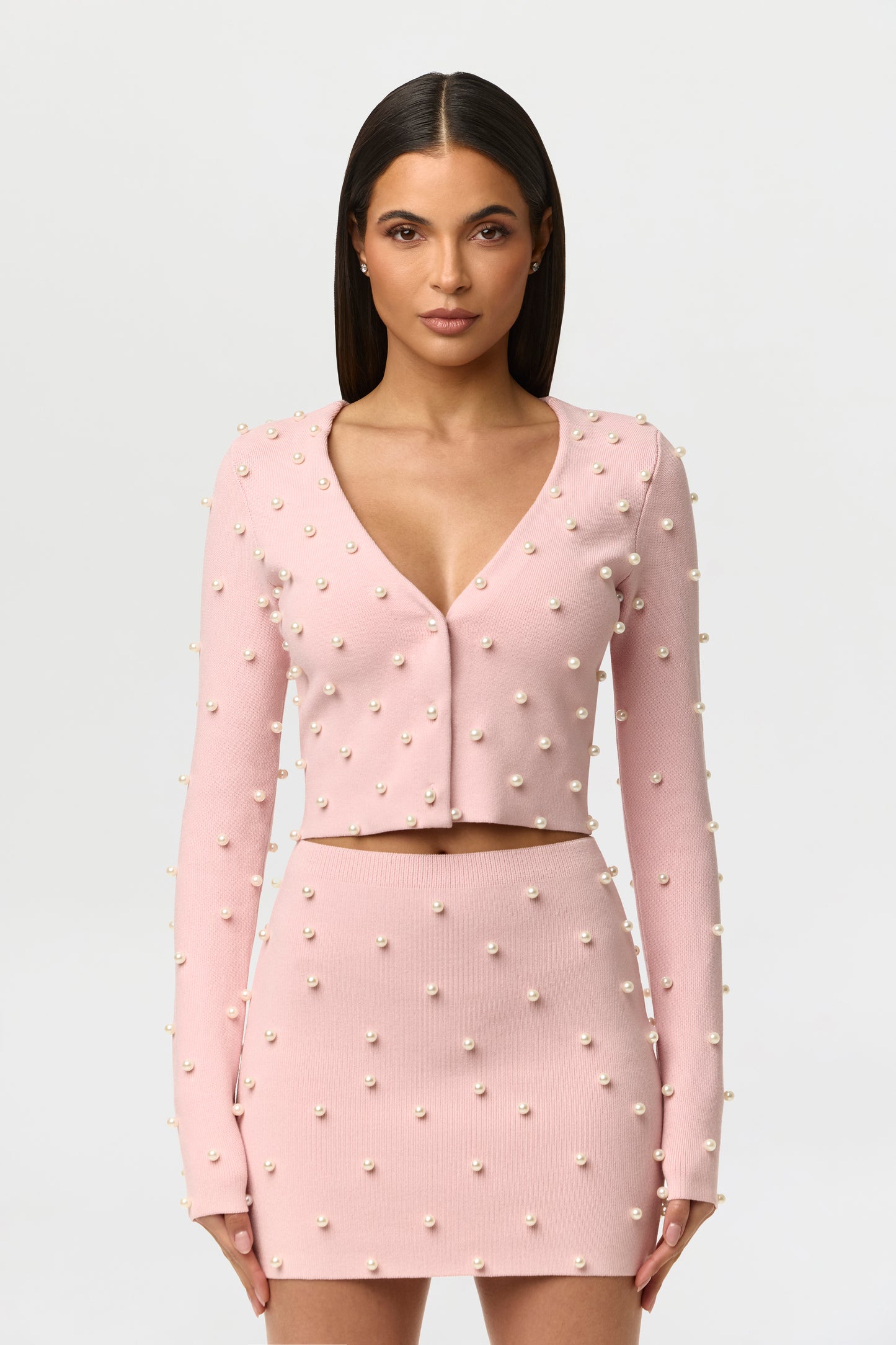 Knit Pearl Mini Skirt