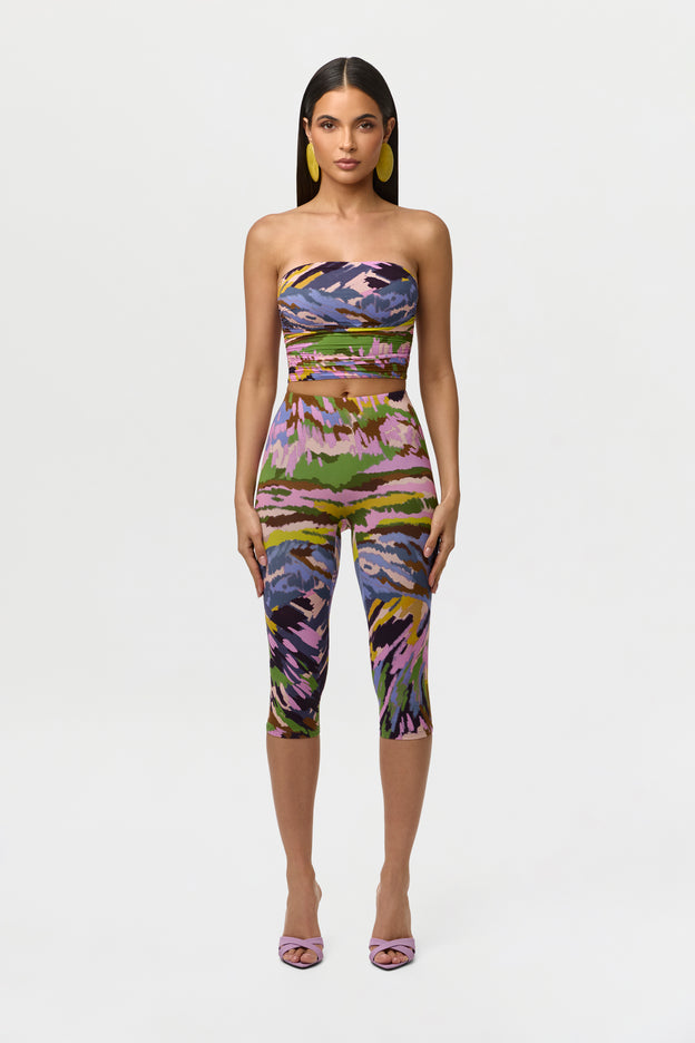 Naked Print Ruched Tube Top