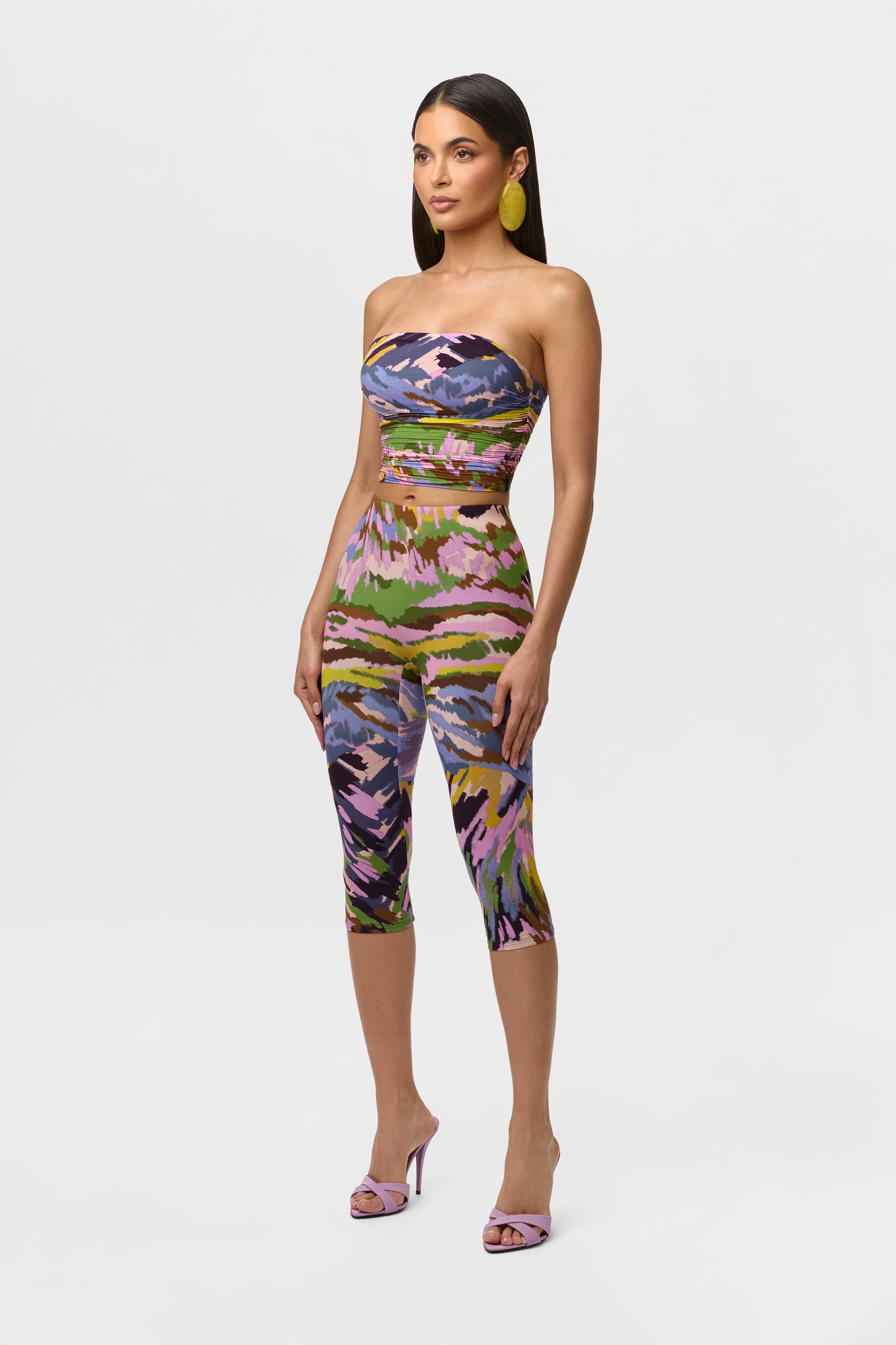 Naked Print Ruched Tube Top
