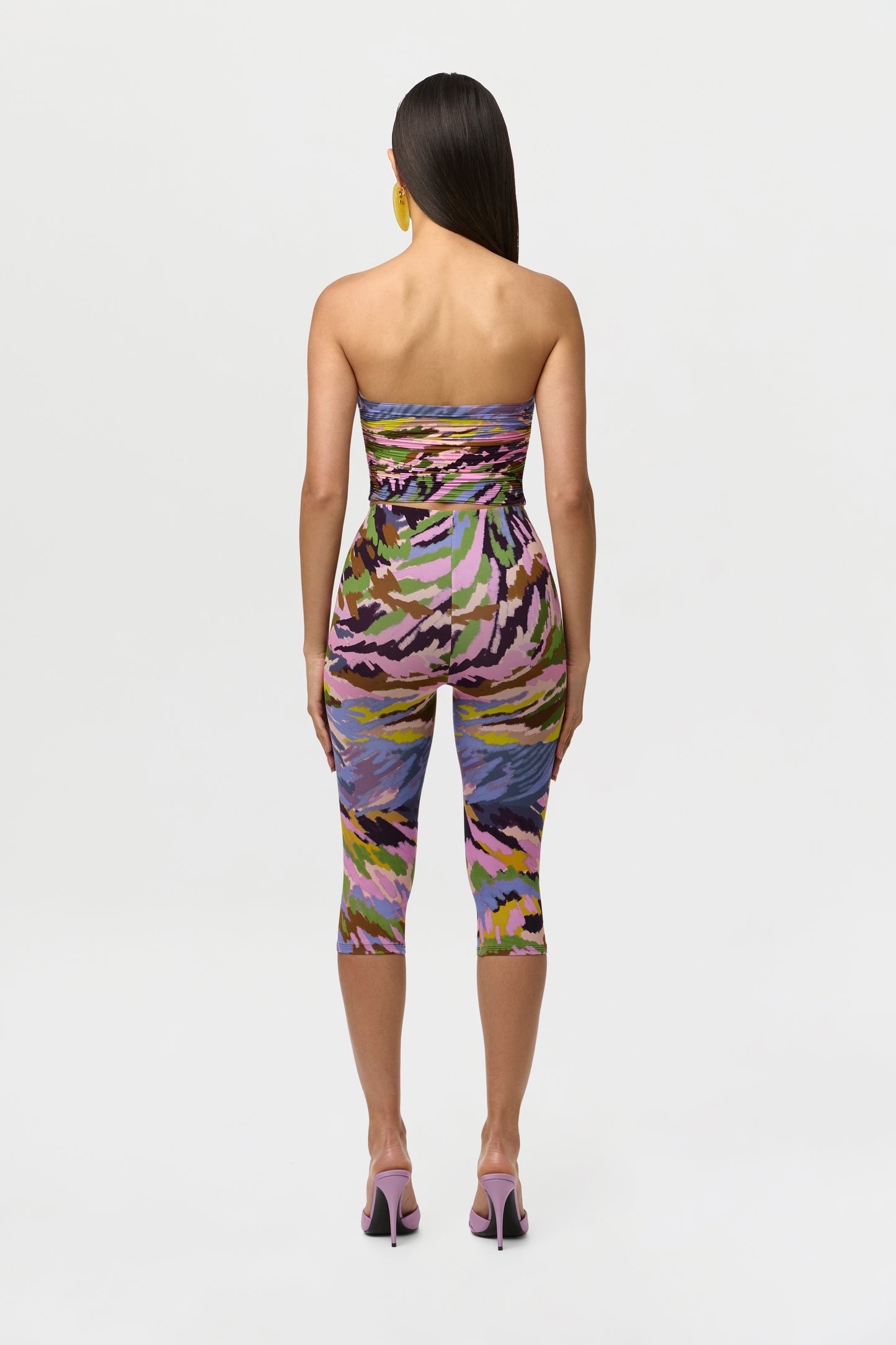Naked Print Ruched Tube Top