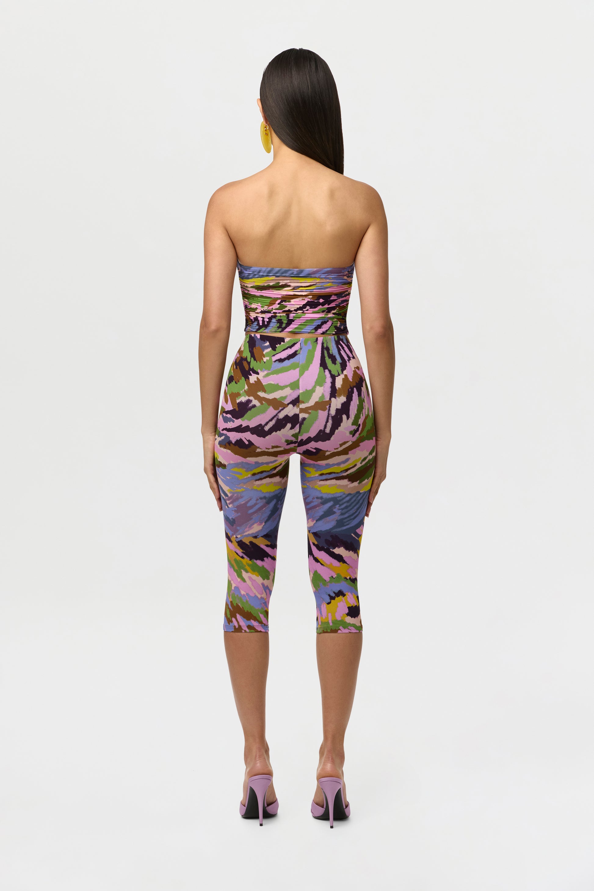 Naked Print Ruched Tube Top