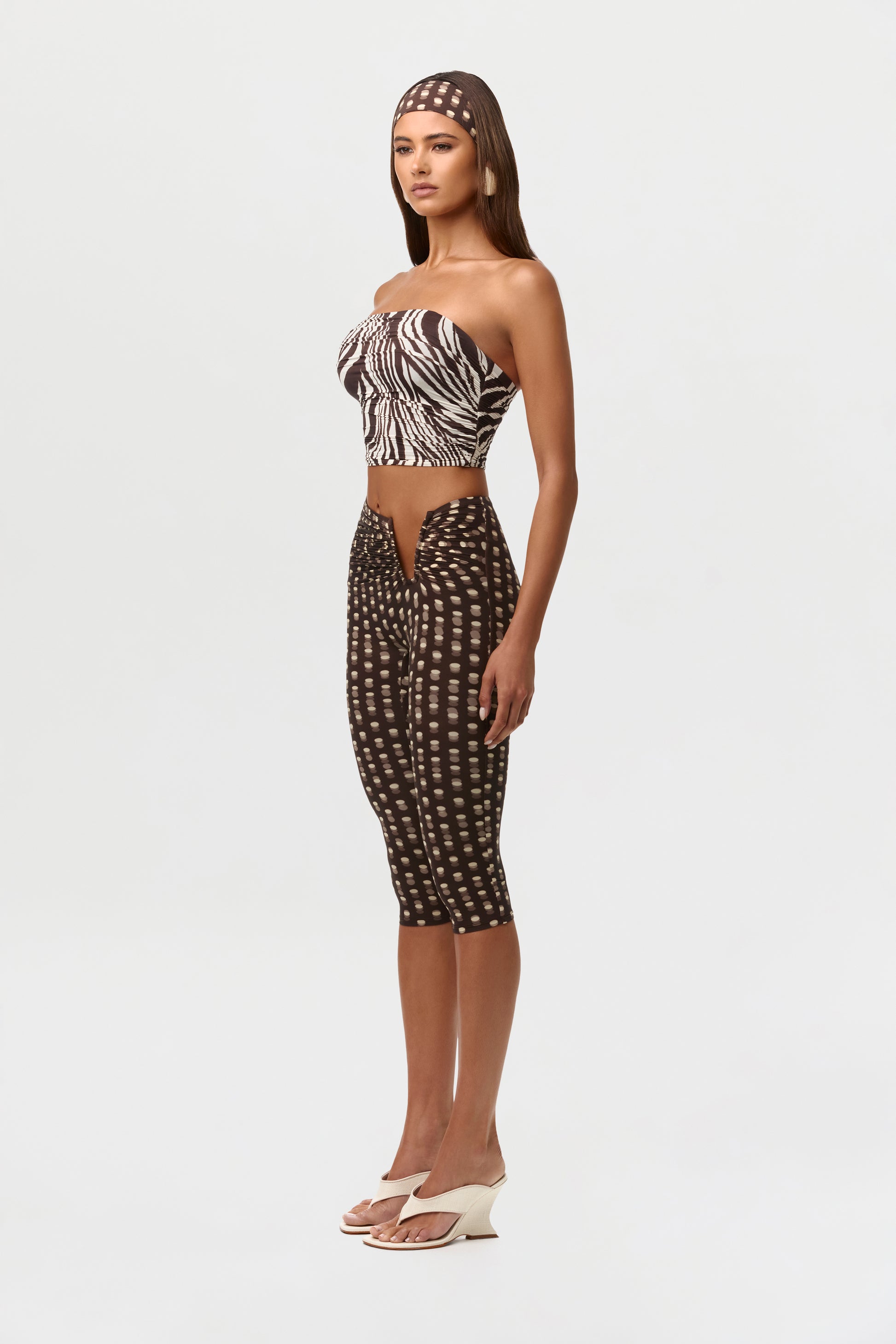 Naked Print Wired Capri Leggings