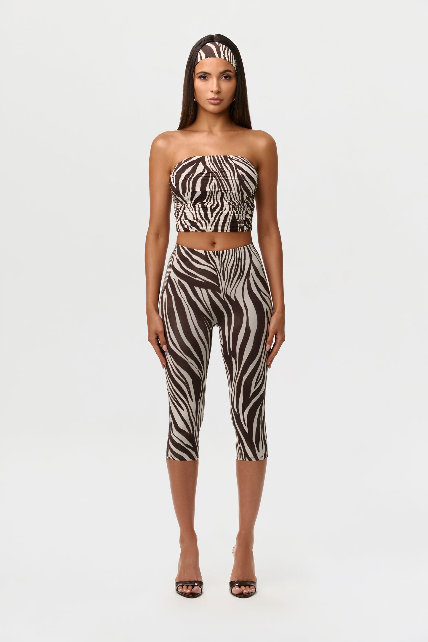 Naked Print Ruched Tube Top