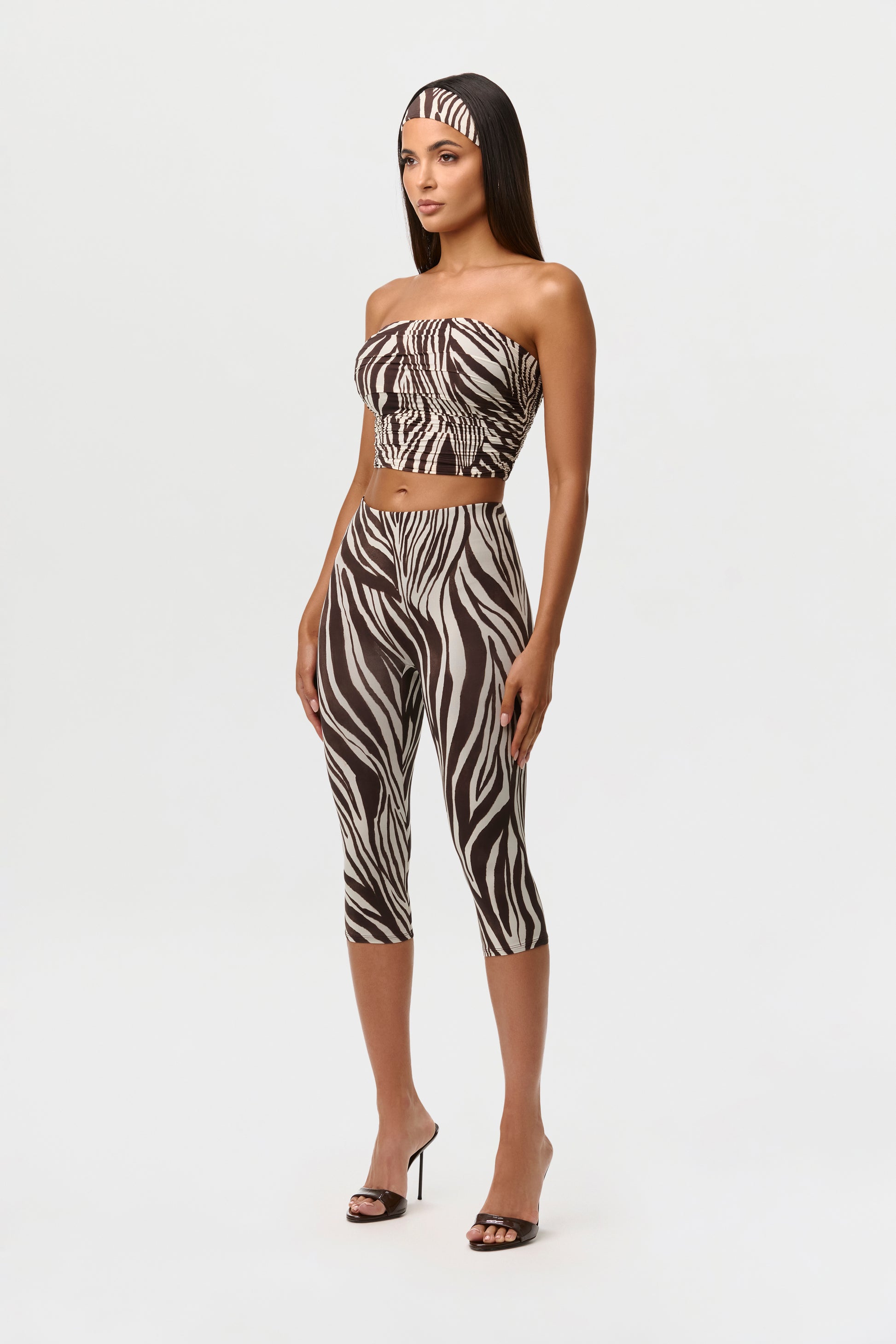 Naked Print Ruched Tube Top