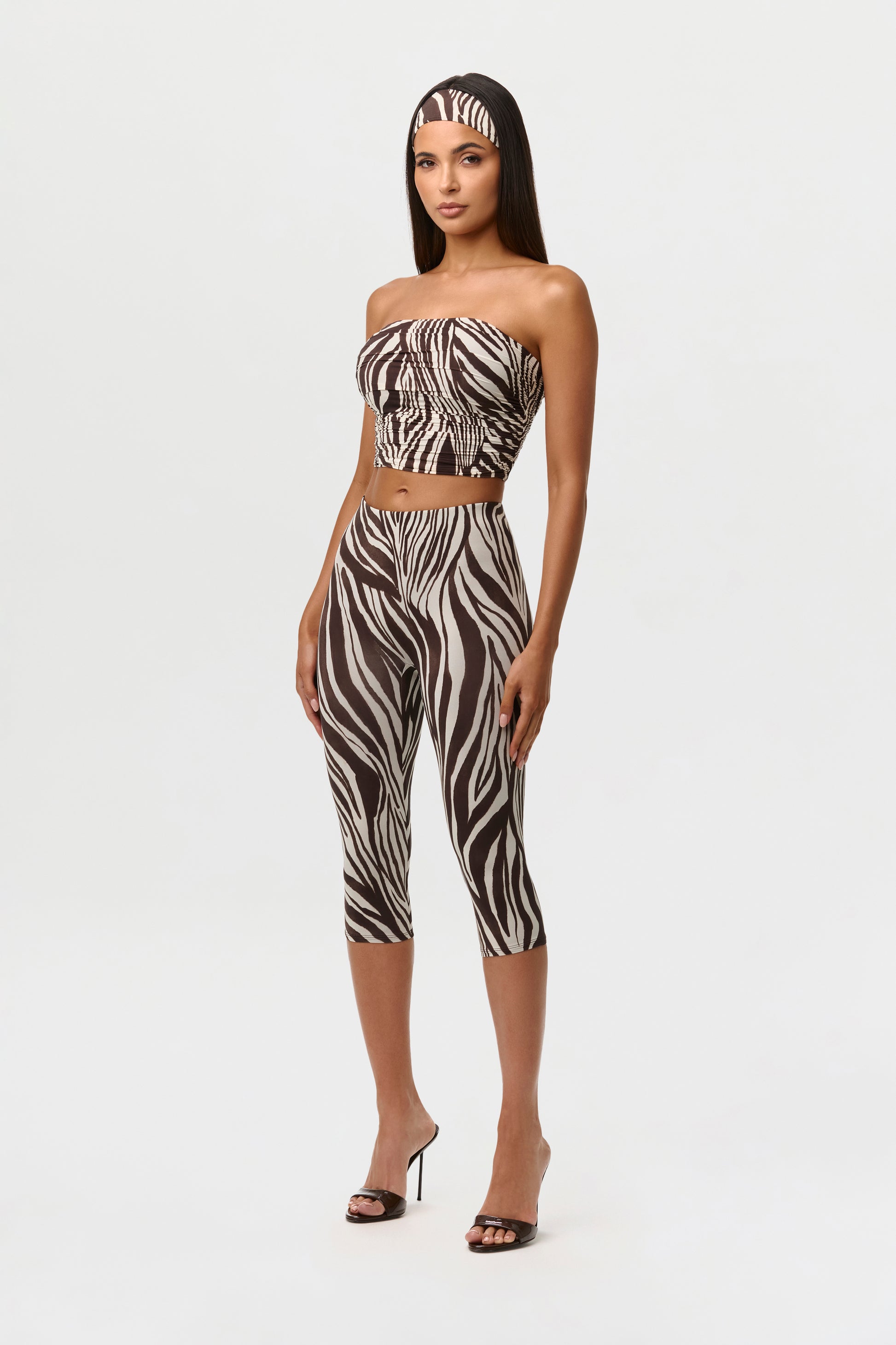 Naked Print Ruched Tube Top