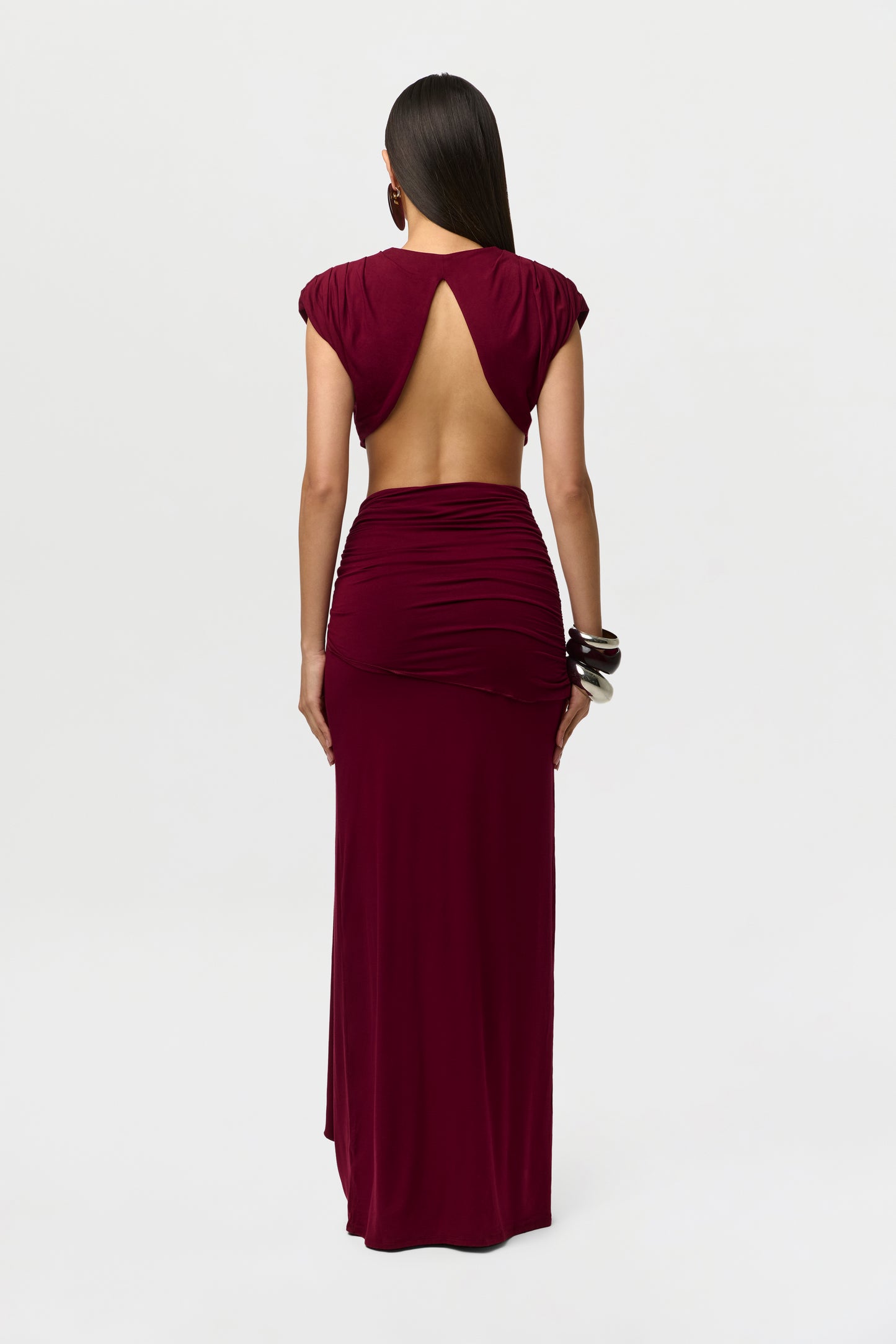 Smooth Drape Open Back Crop Top