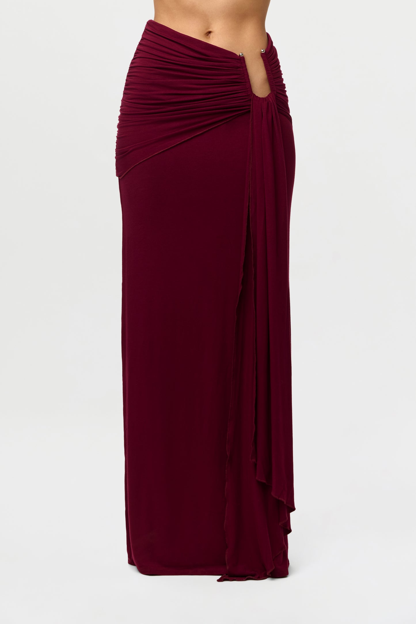Smooth Draped Wired Maxi Skirt
