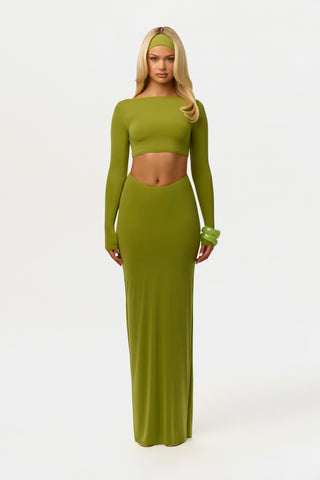 Naked Scoop Waist Maxi Skirt