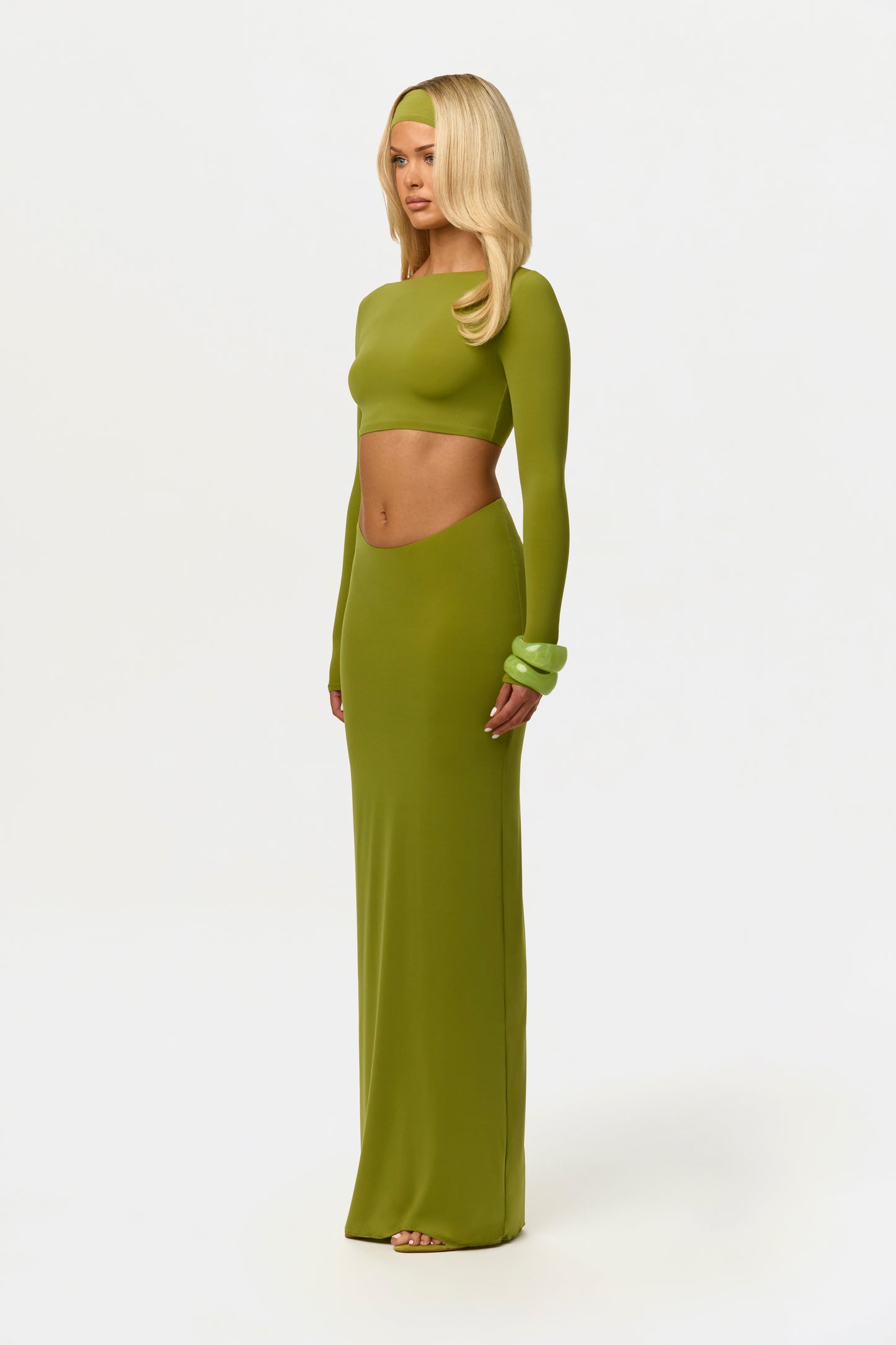 Naked Scoop Waist Maxi Skirt