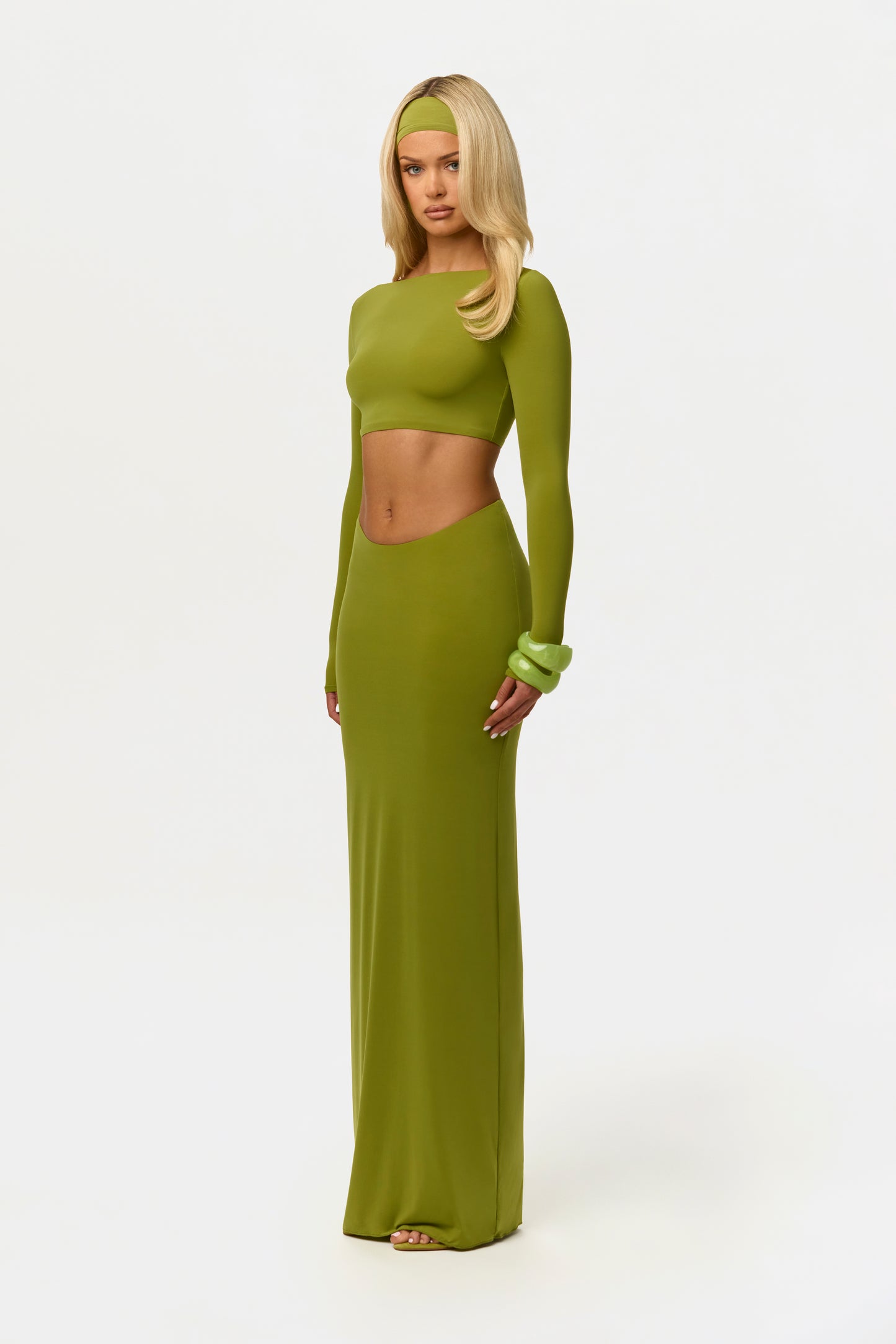 Naked Scoop Waist Maxi Skirt