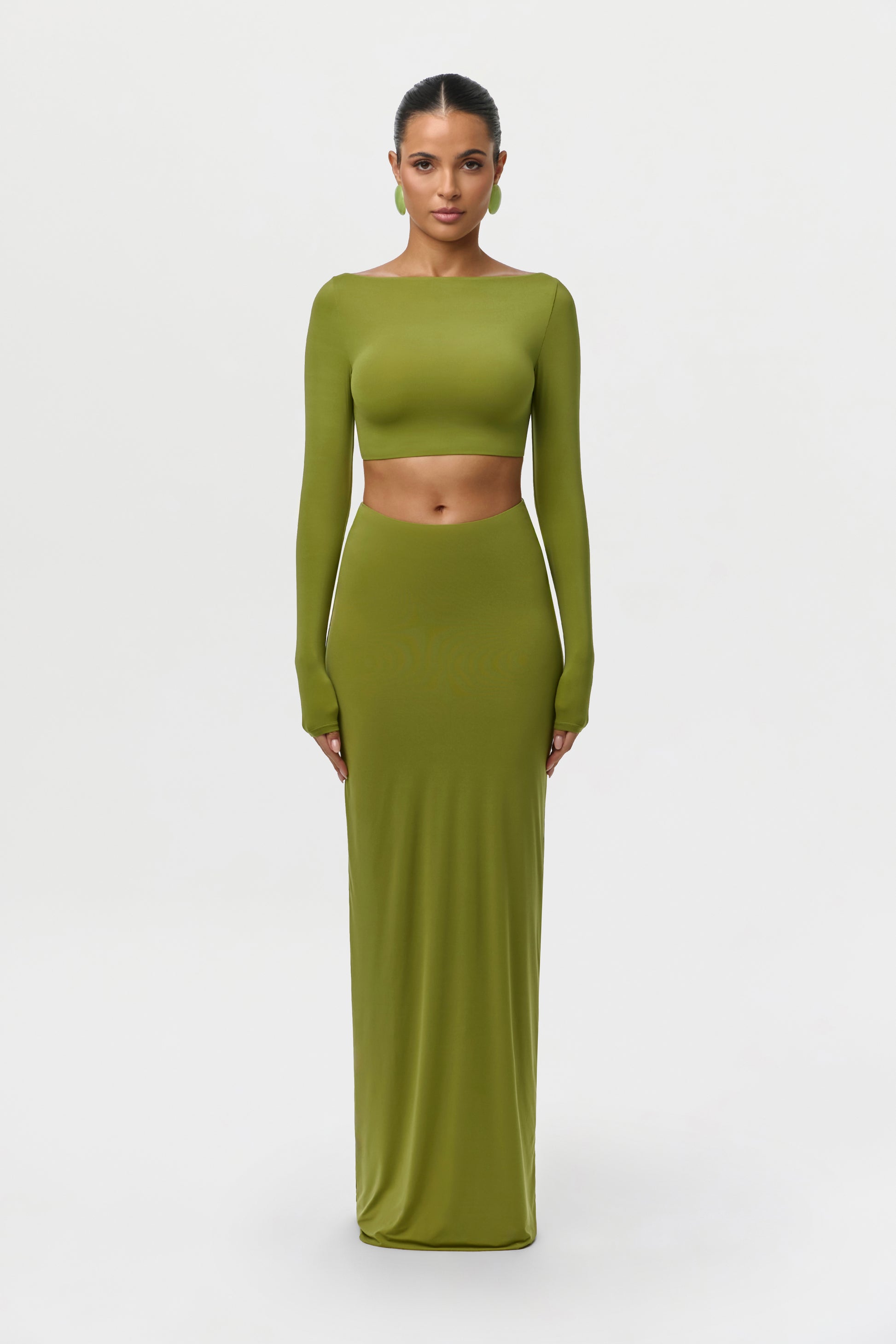 Naked Scoop Waist Maxi Skirt
