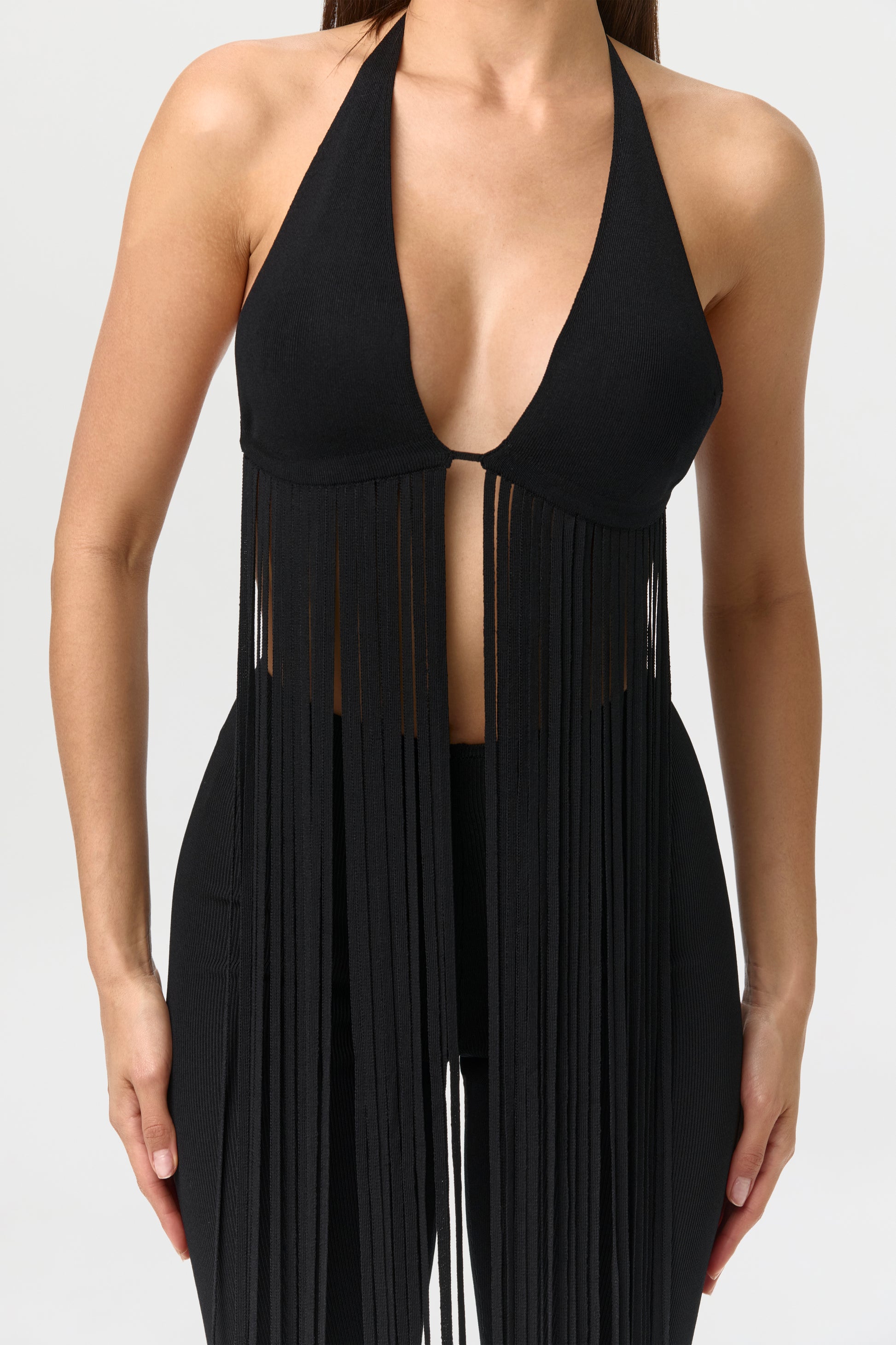 Knit Fringe Bra Halter Top – Naked Wardrobe
