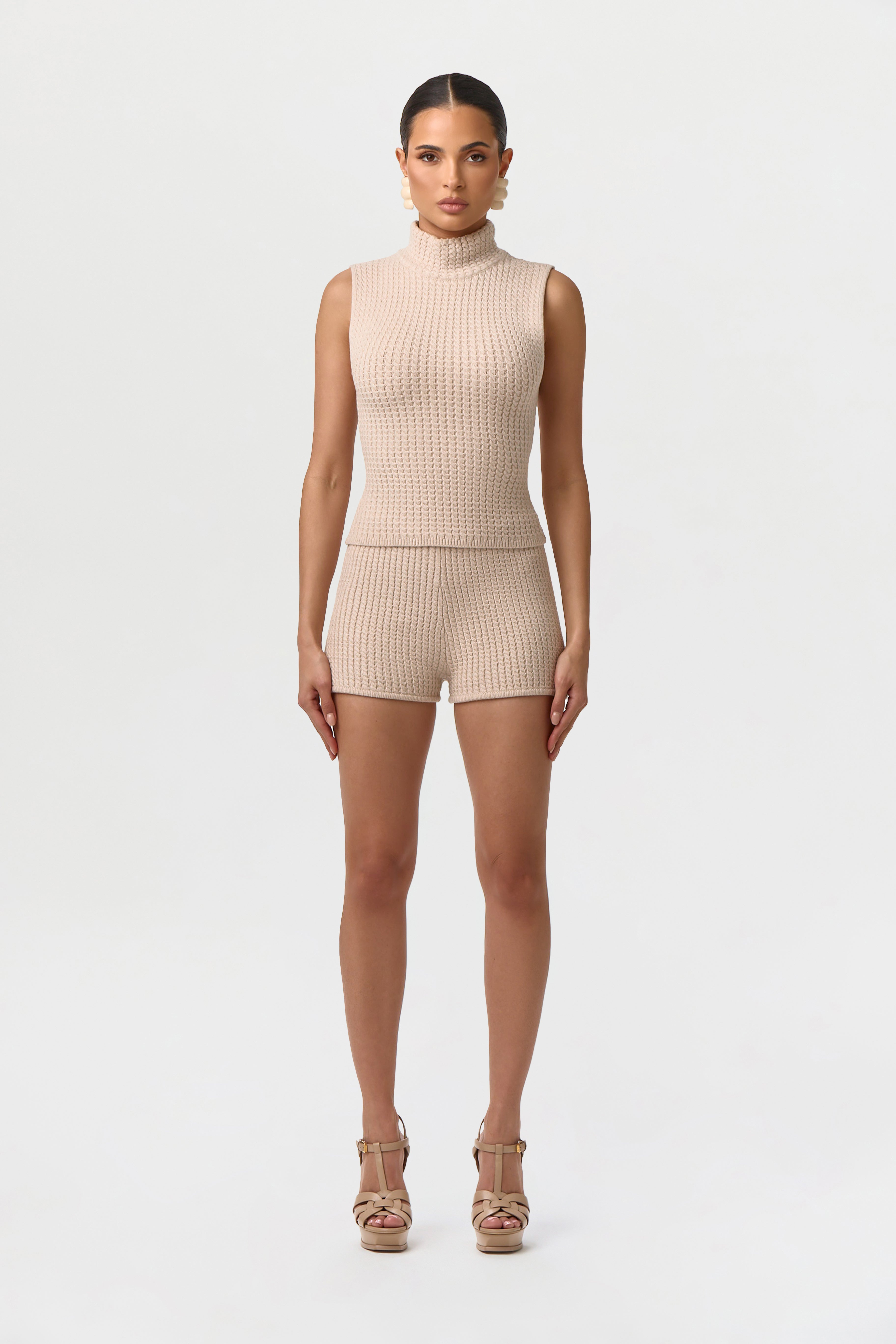 Cable Knit Sleeveless Top – Naked Wardrobe