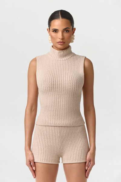 Cable Knit Sleeveless Top – Naked Wardrobe