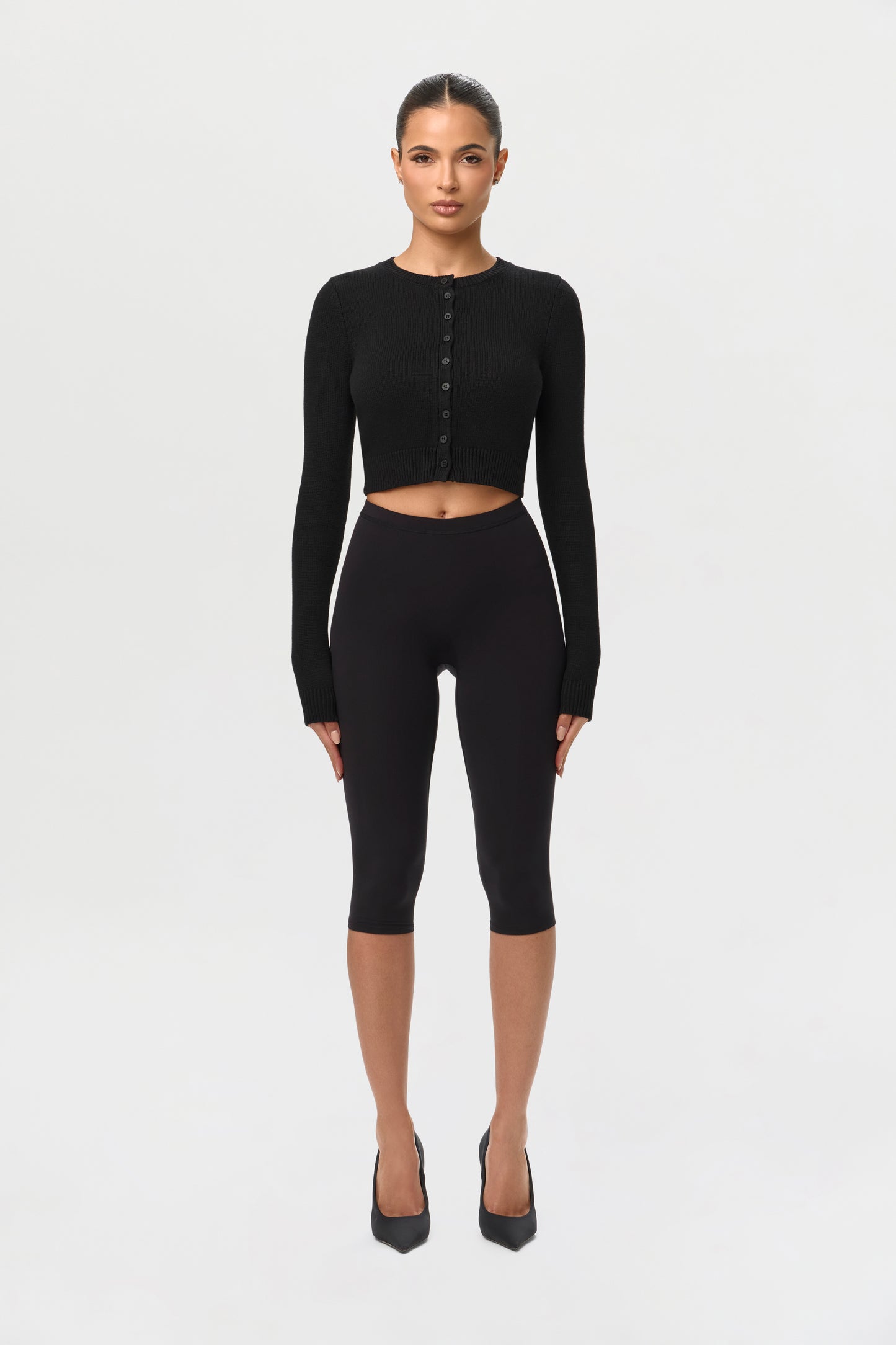 Knit Cropped Cardigan Top