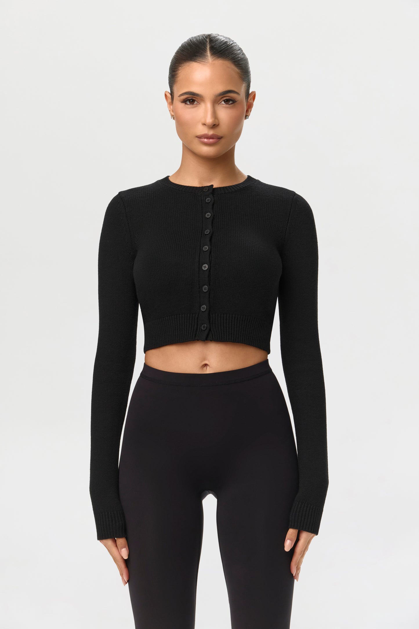 Knit Cropped Cardigan Top