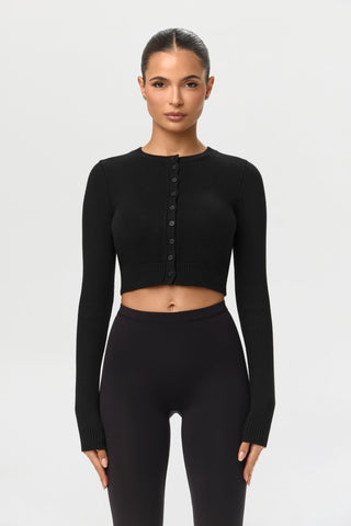 Knit Cropped Cardigan Top