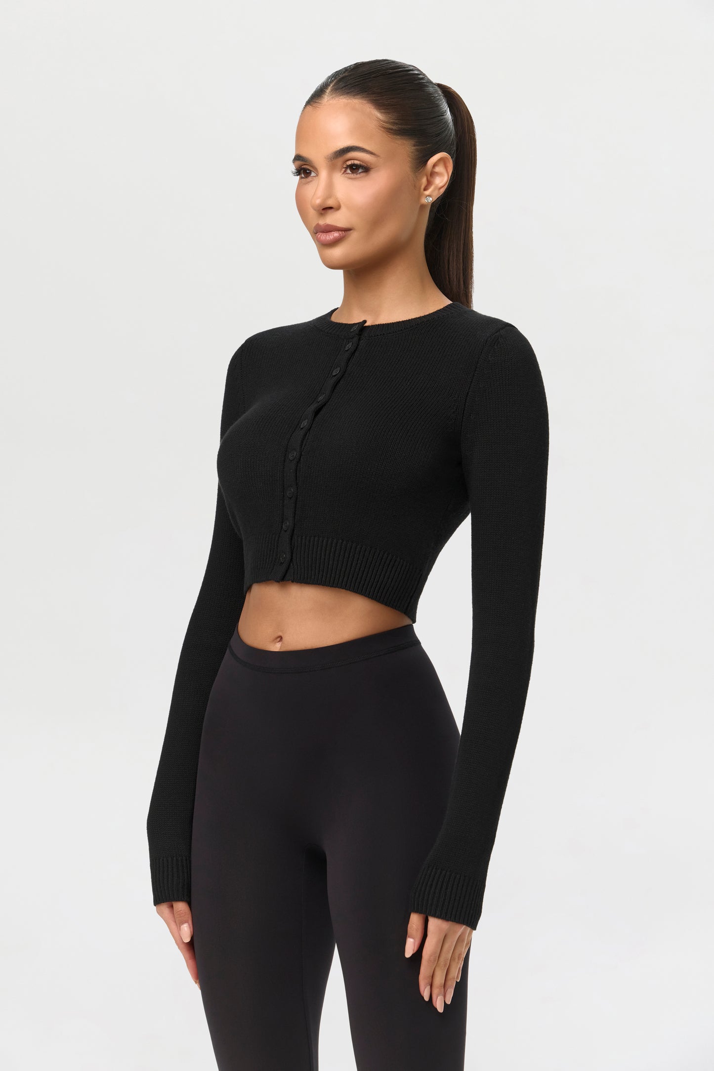 Knit Cropped Cardigan Top