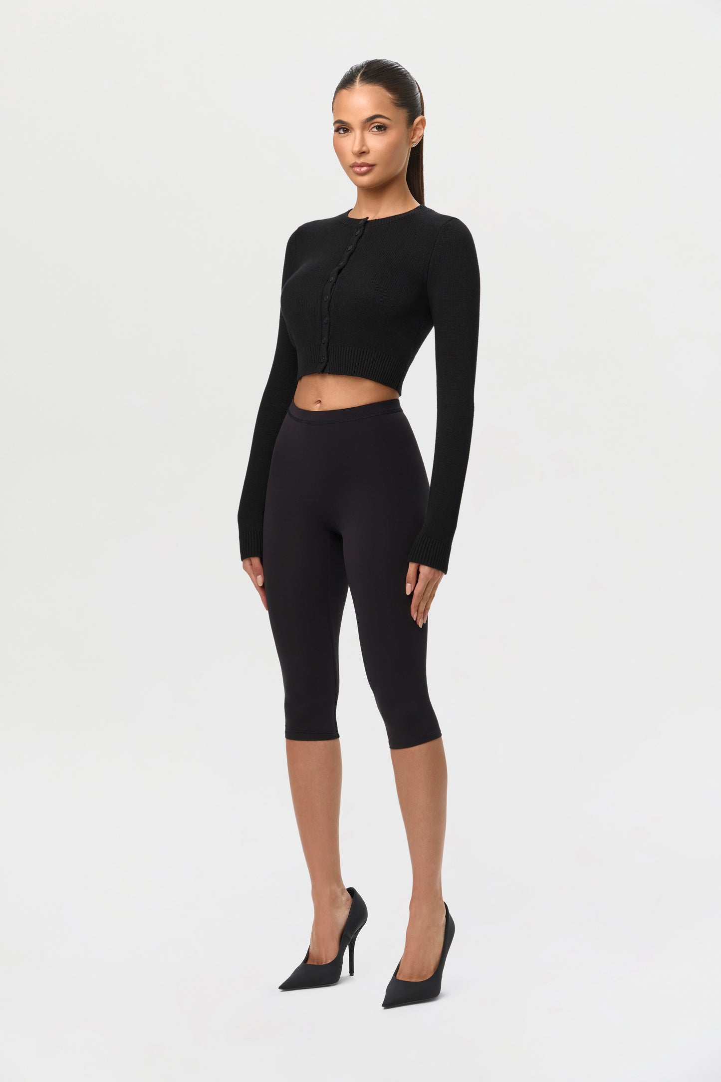 Knit Cropped Cardigan Top