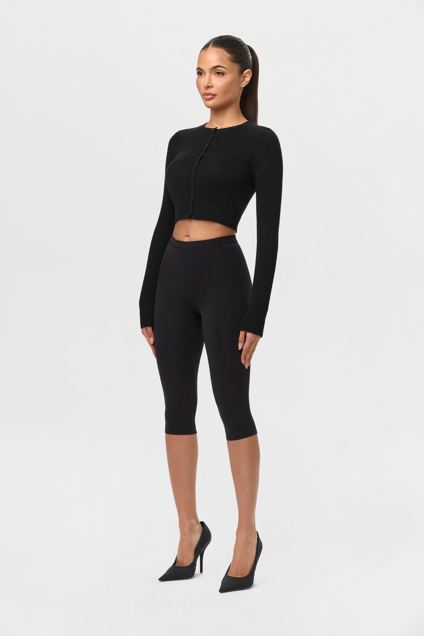 Knit Cropped Cardigan Top