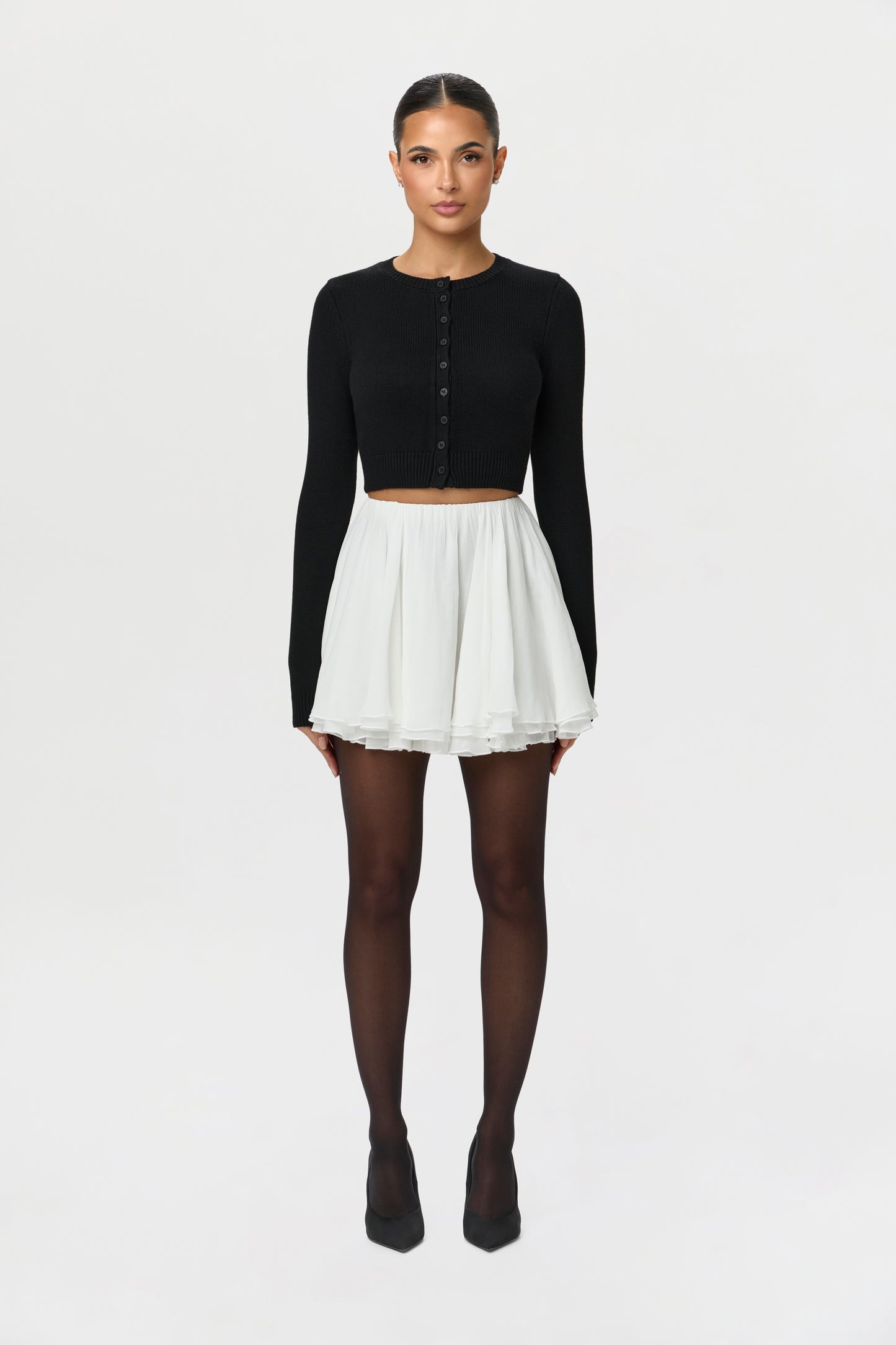 Chiffon Flare Mini Skirt