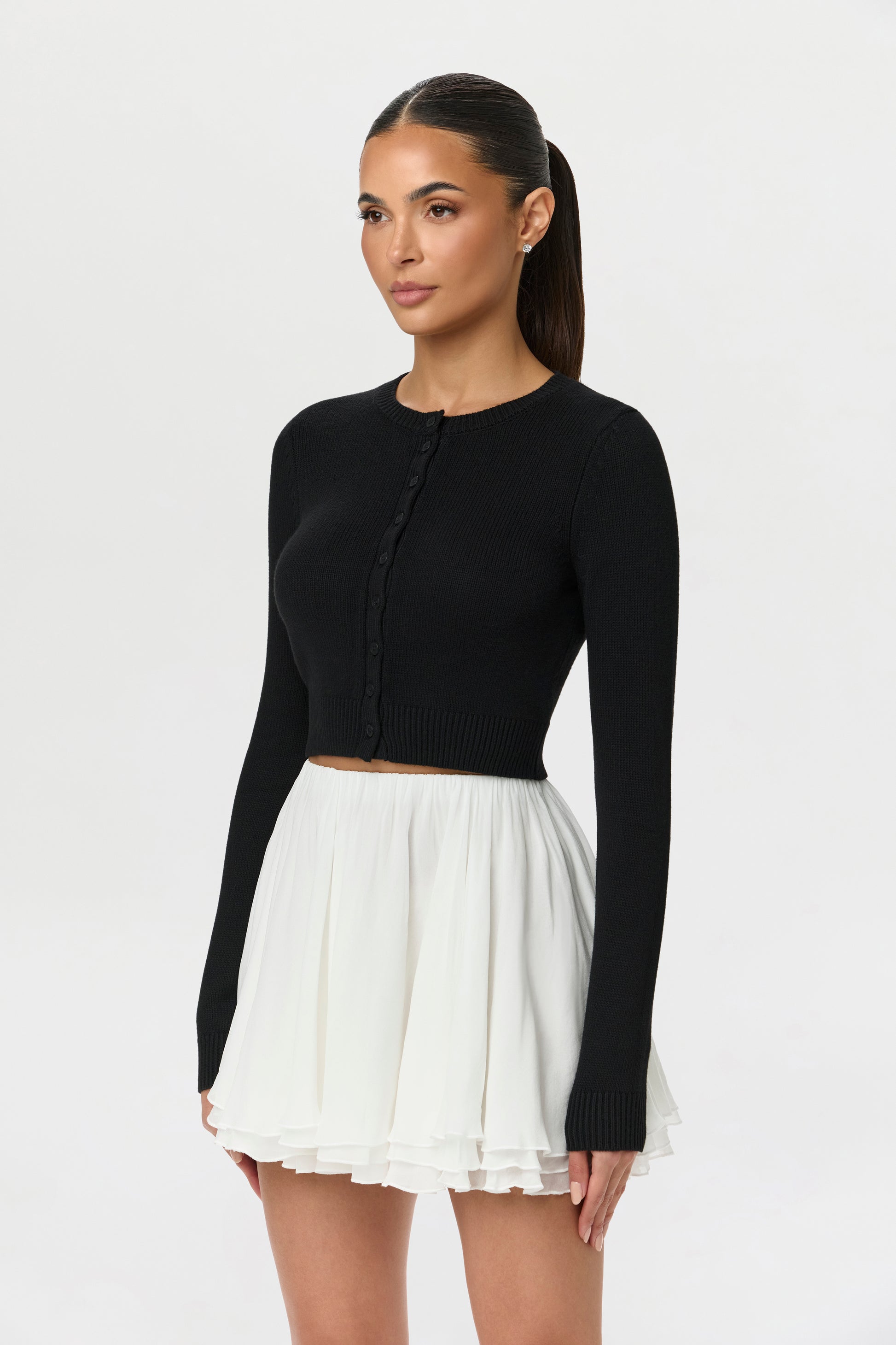 Chiffon Flare Mini Skirt