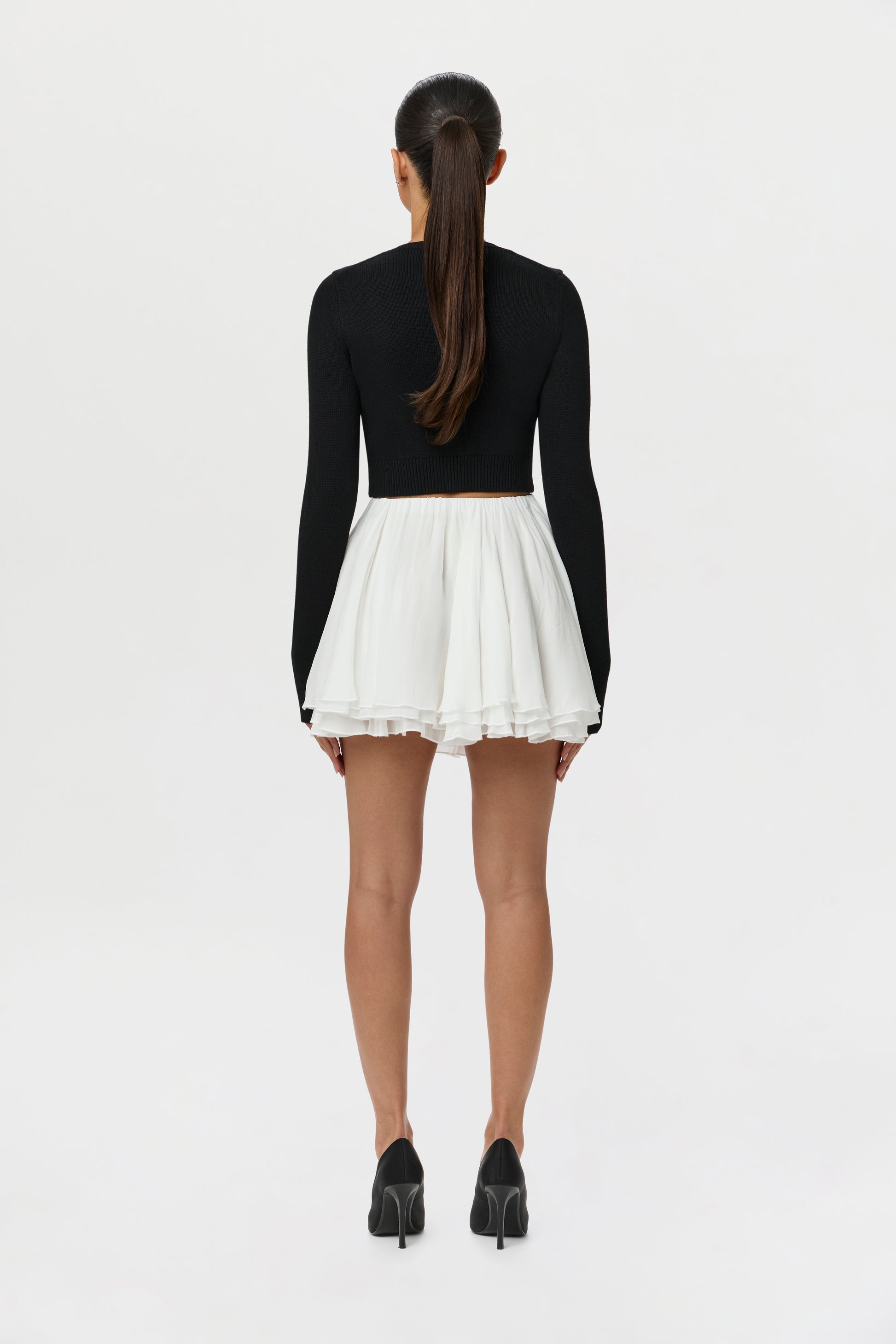 Chiffon Flare Mini Skirt