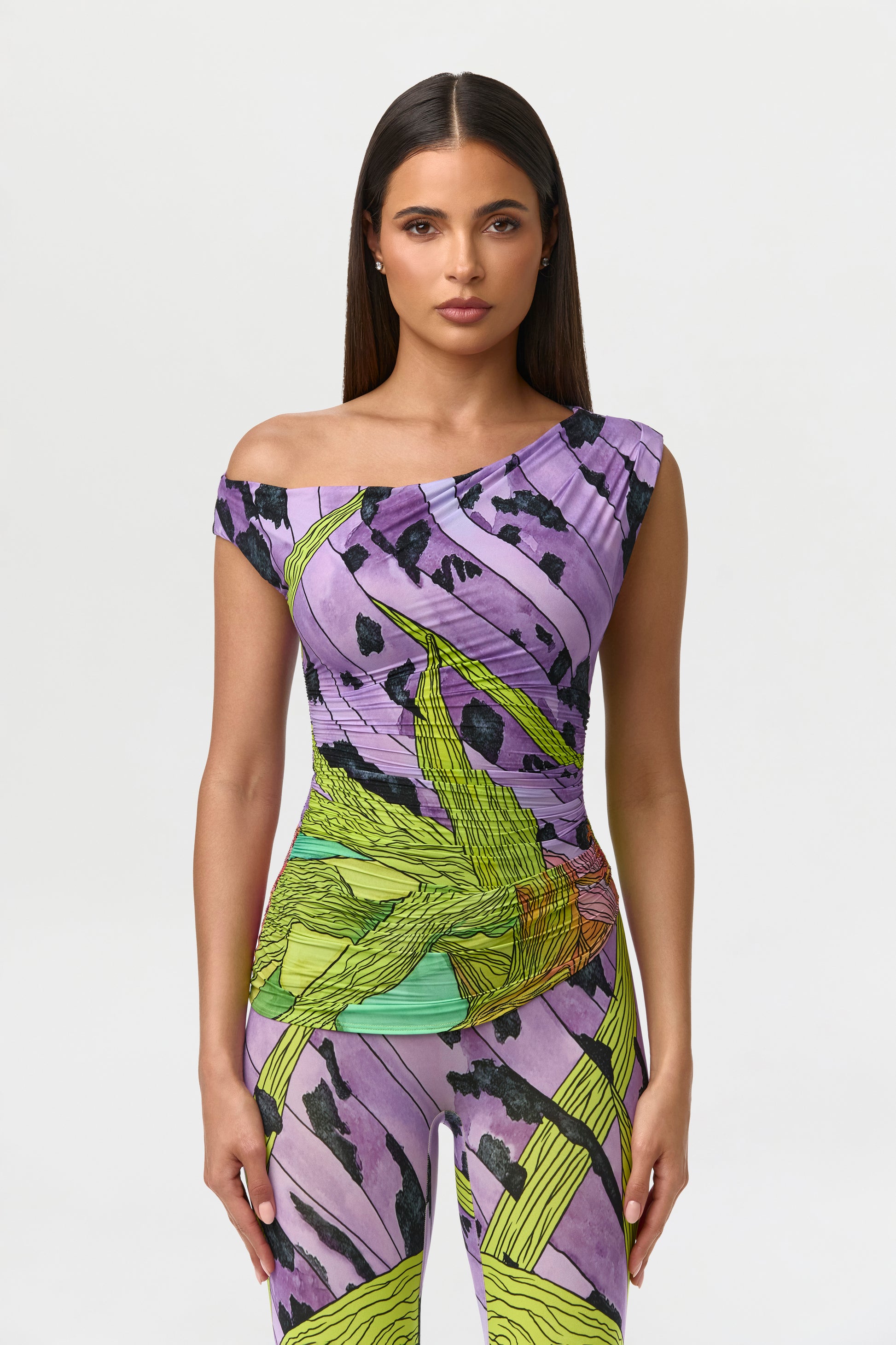 off the shoulder dress tops Naked Print Off Shoulder Top, Lethal Botanical / S