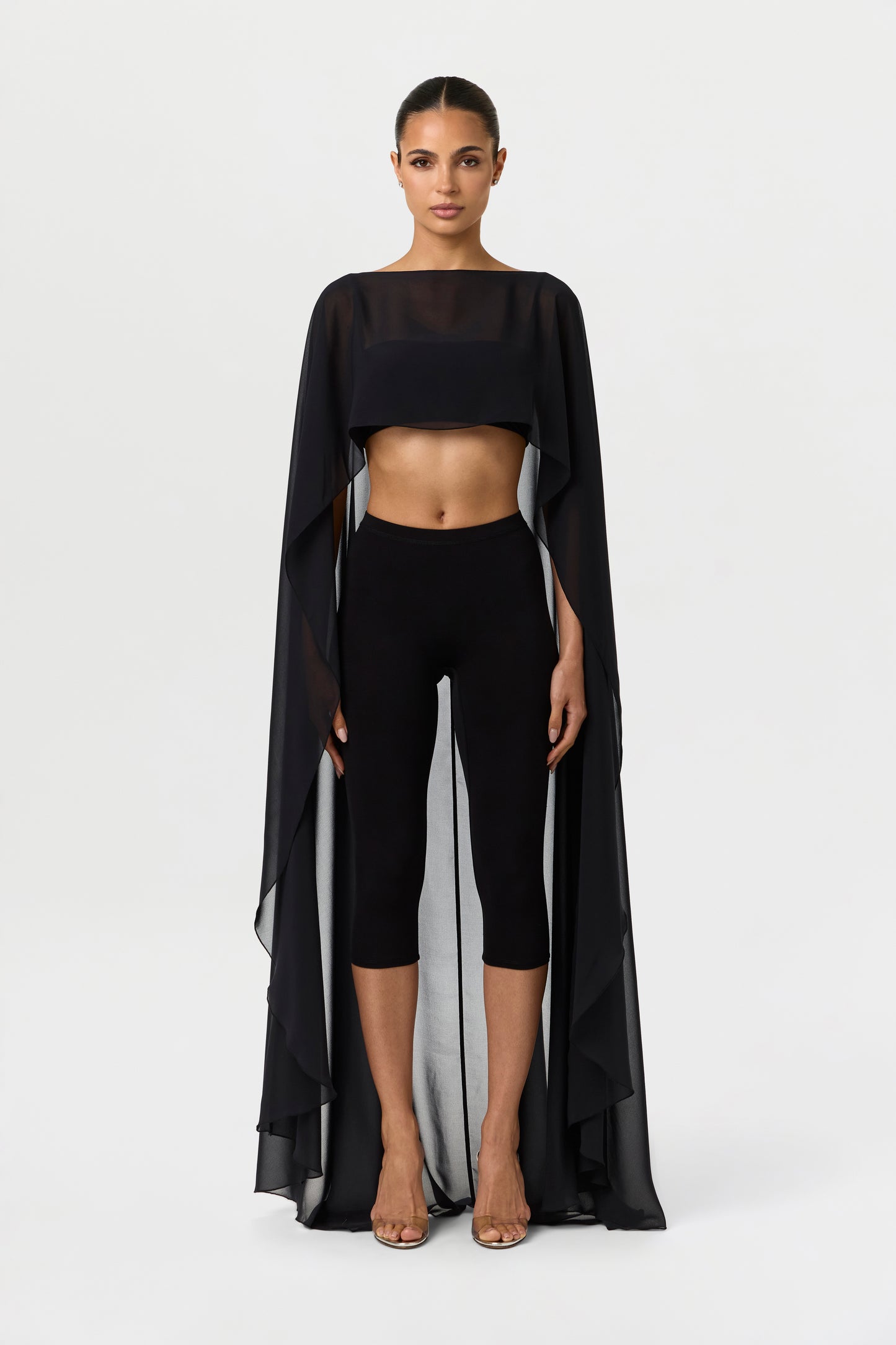 Chiffon Cape Crop Top