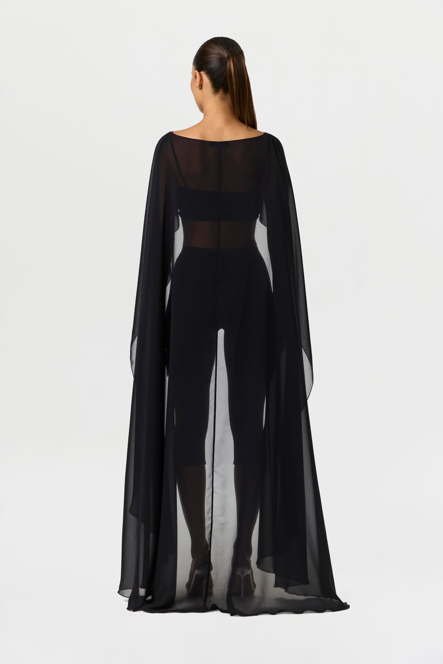 Chiffon Cape Crop Top