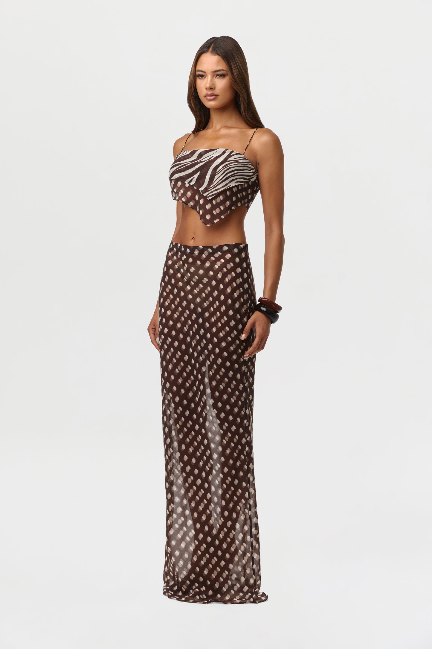 Chiffon Print Maxi Skirt