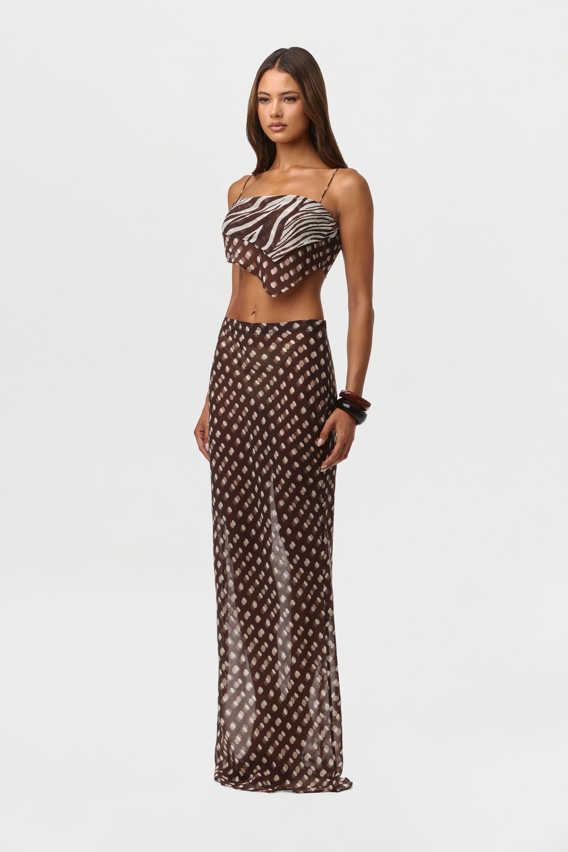 Chiffon Print Maxi Skirt