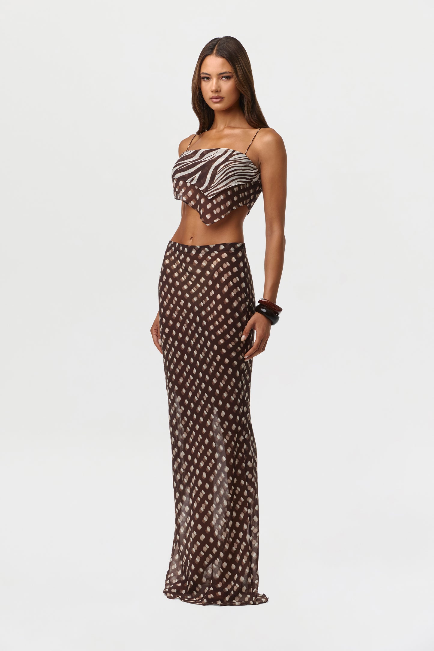 Chiffon Print Maxi Skirt