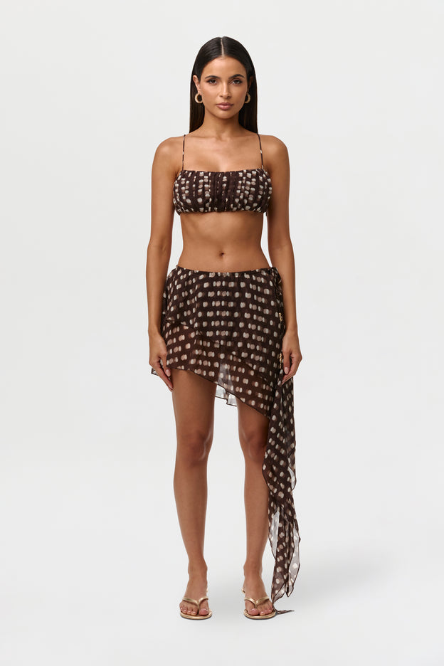 Chiffon Print Crop Top