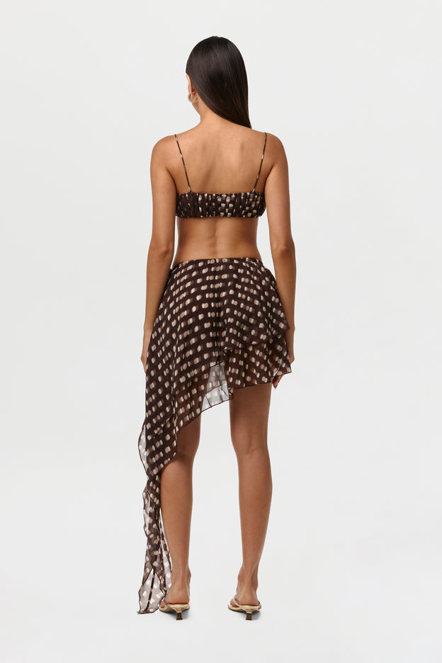 Chiffon Print Crop Top