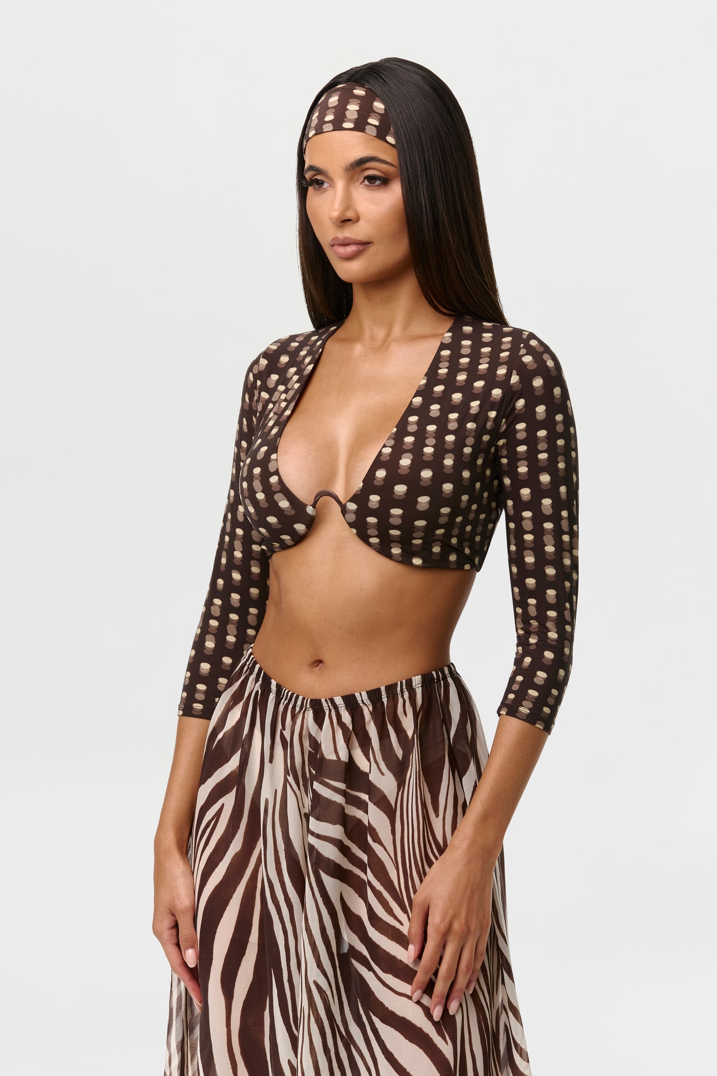Naked Print Wire Crop Top