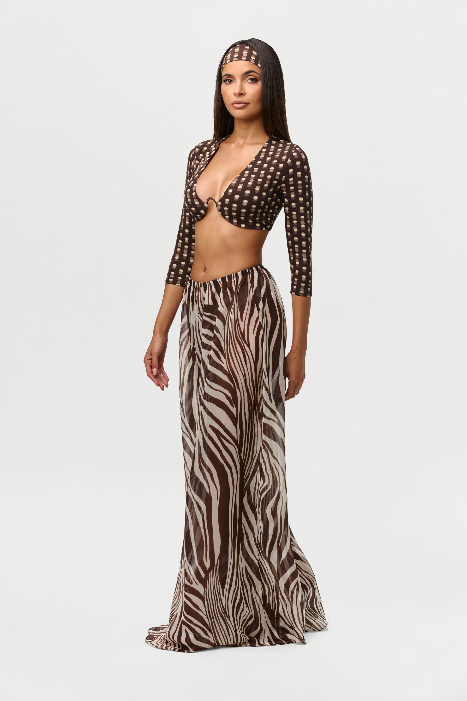 Naked Print Wire Crop Top