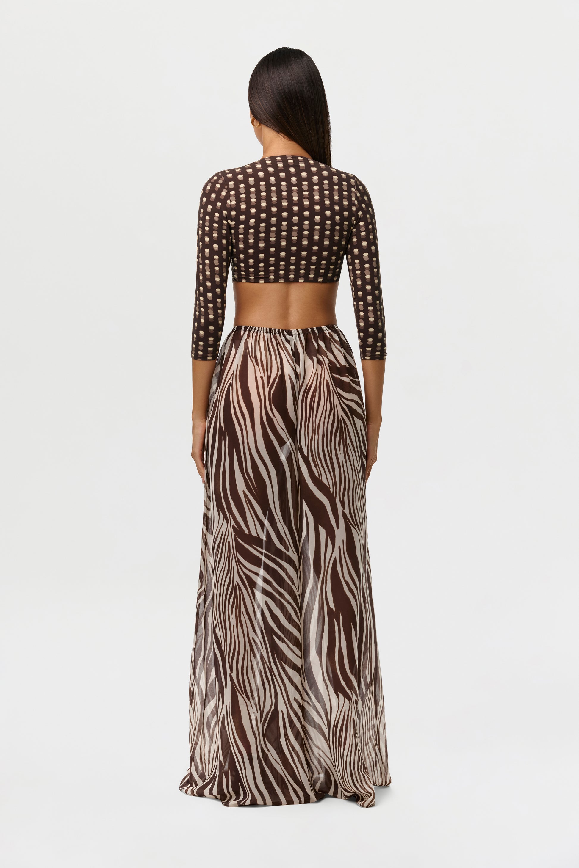 Women's Chiffon Wide Leg Pants, Wild Riviera / XS by Naked Wardrobe