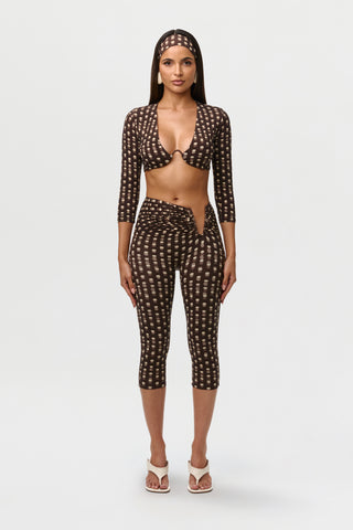 Naked Print Wired Capri Leggings