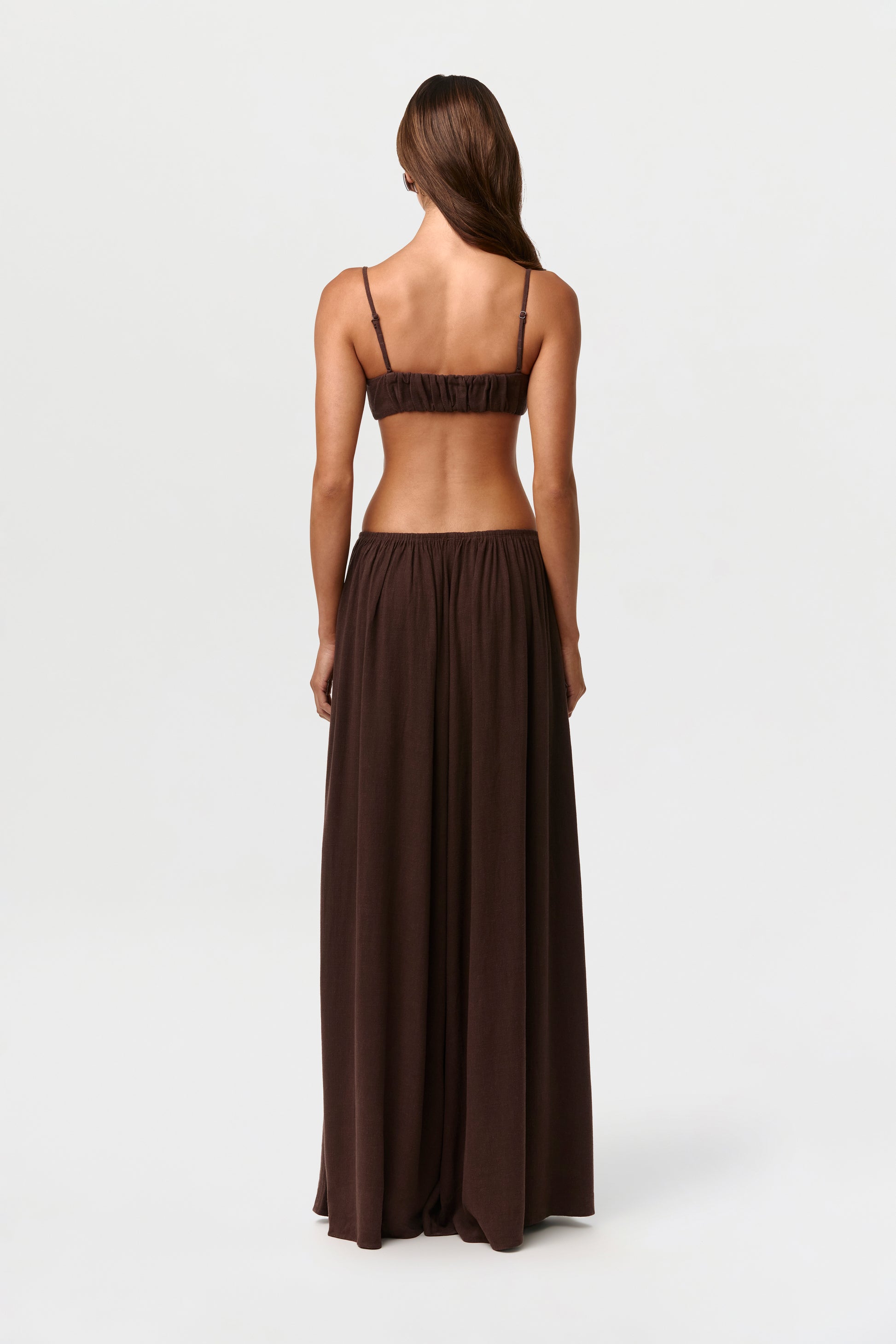 Linen Shirred Bra Top