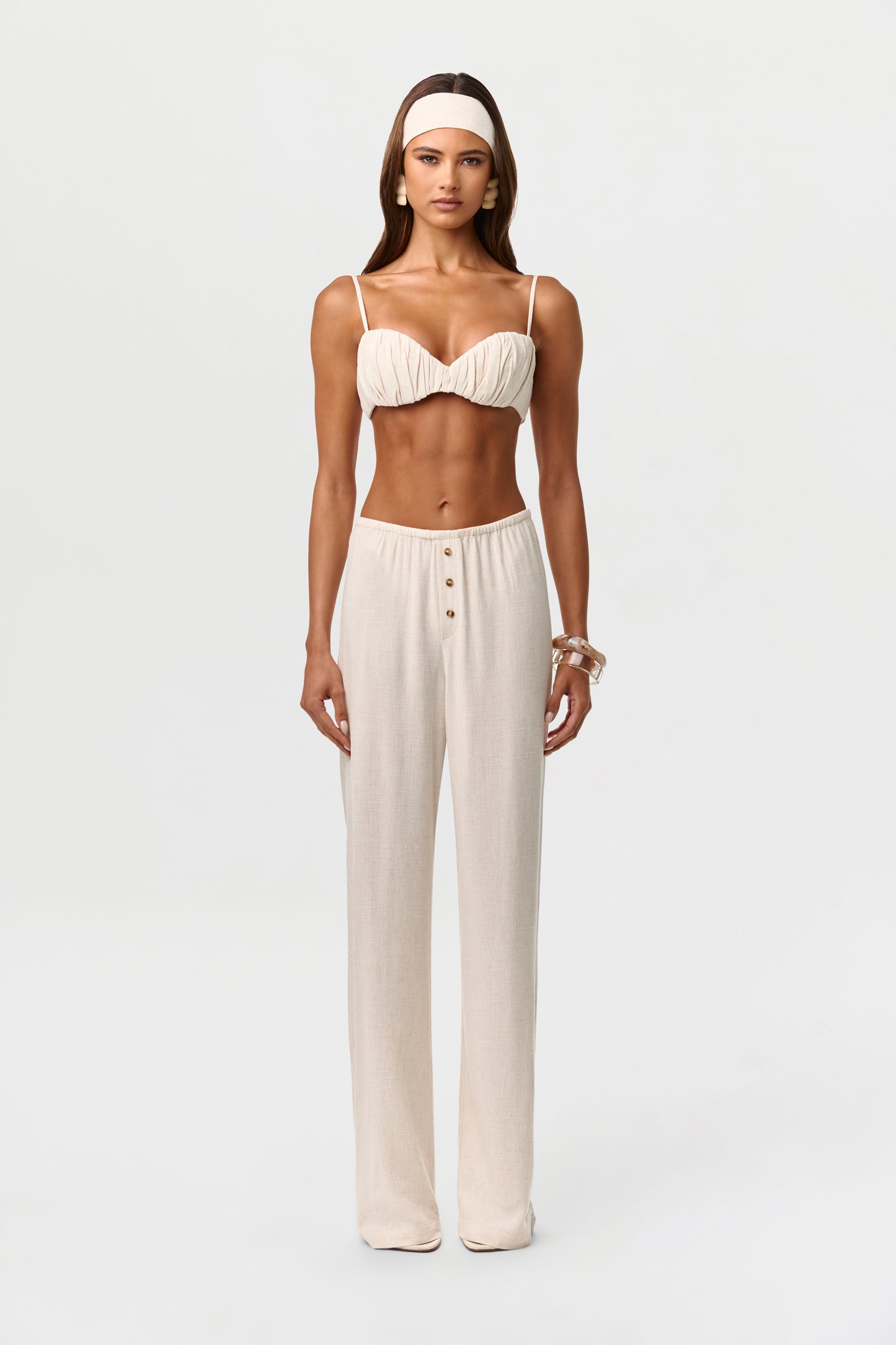 Linen Straight-Leg Pants Petite