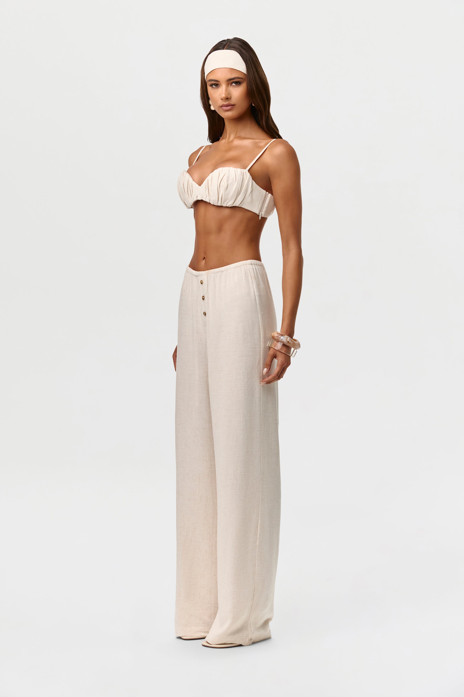 Linen Straight-Leg Pants Petite