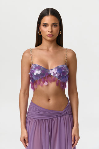 Sequin Chain Link Crop Top