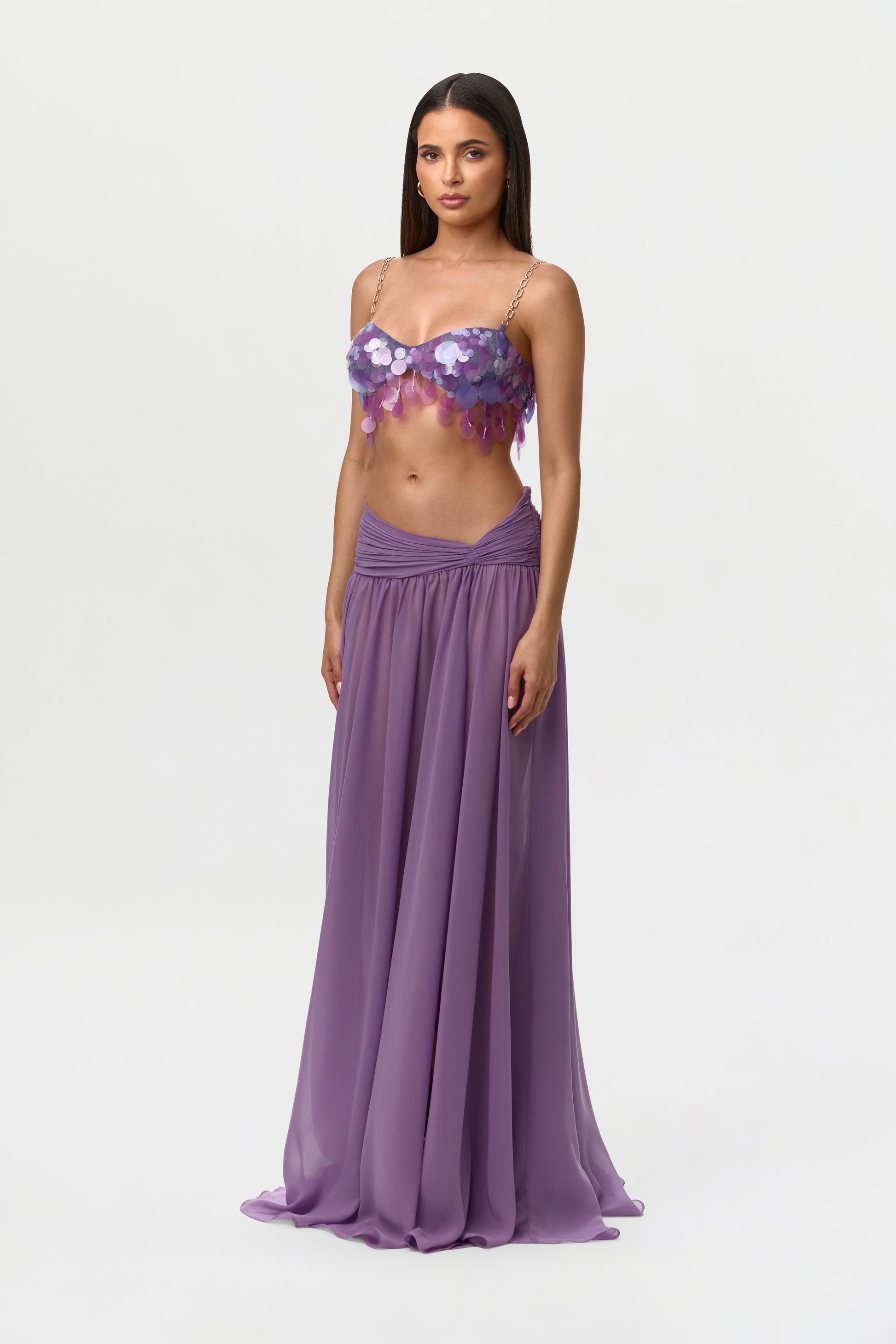 Sequin Chain Link Crop Top