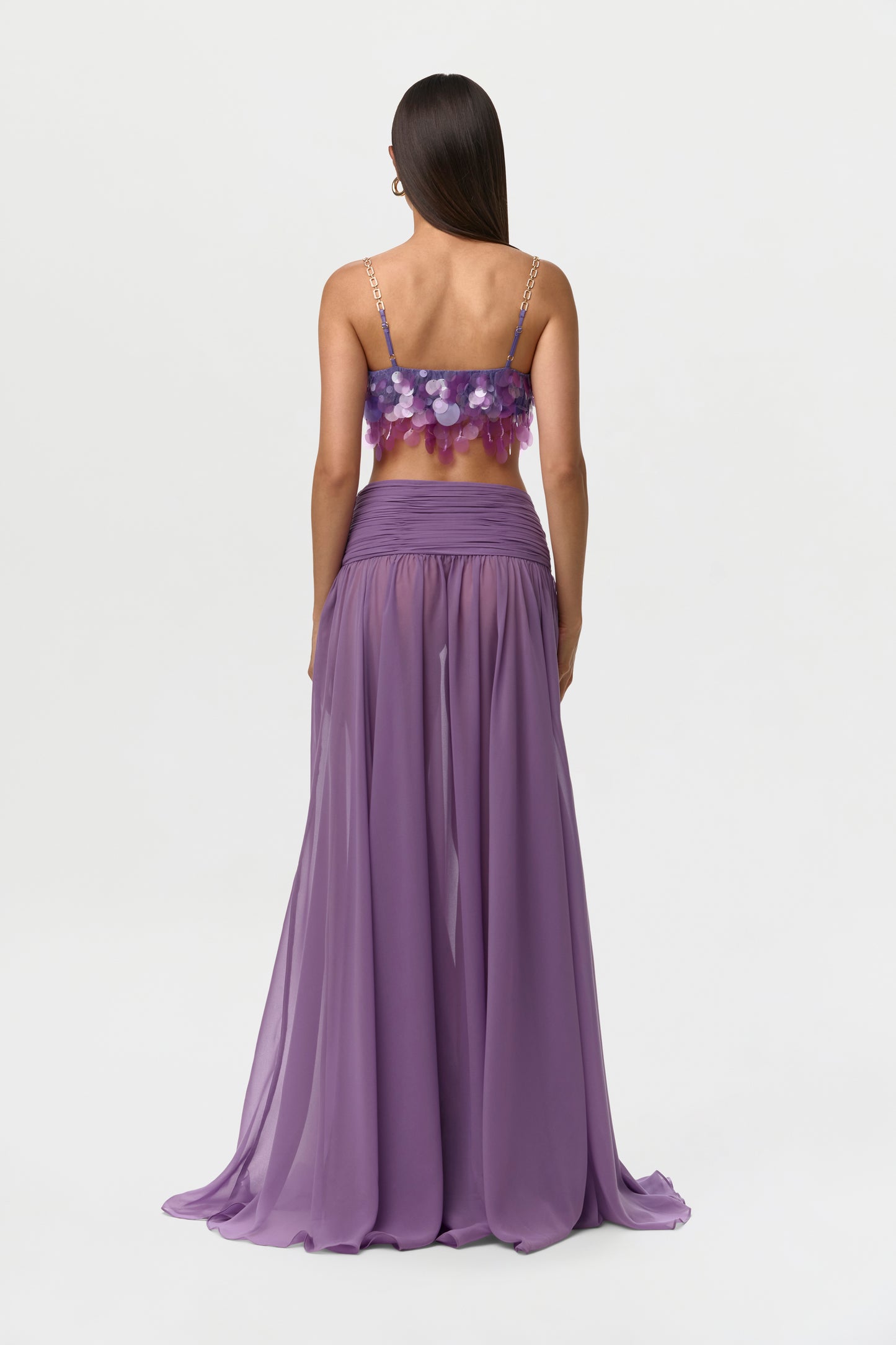 Chiffon Asymmetric Maxi Skirt