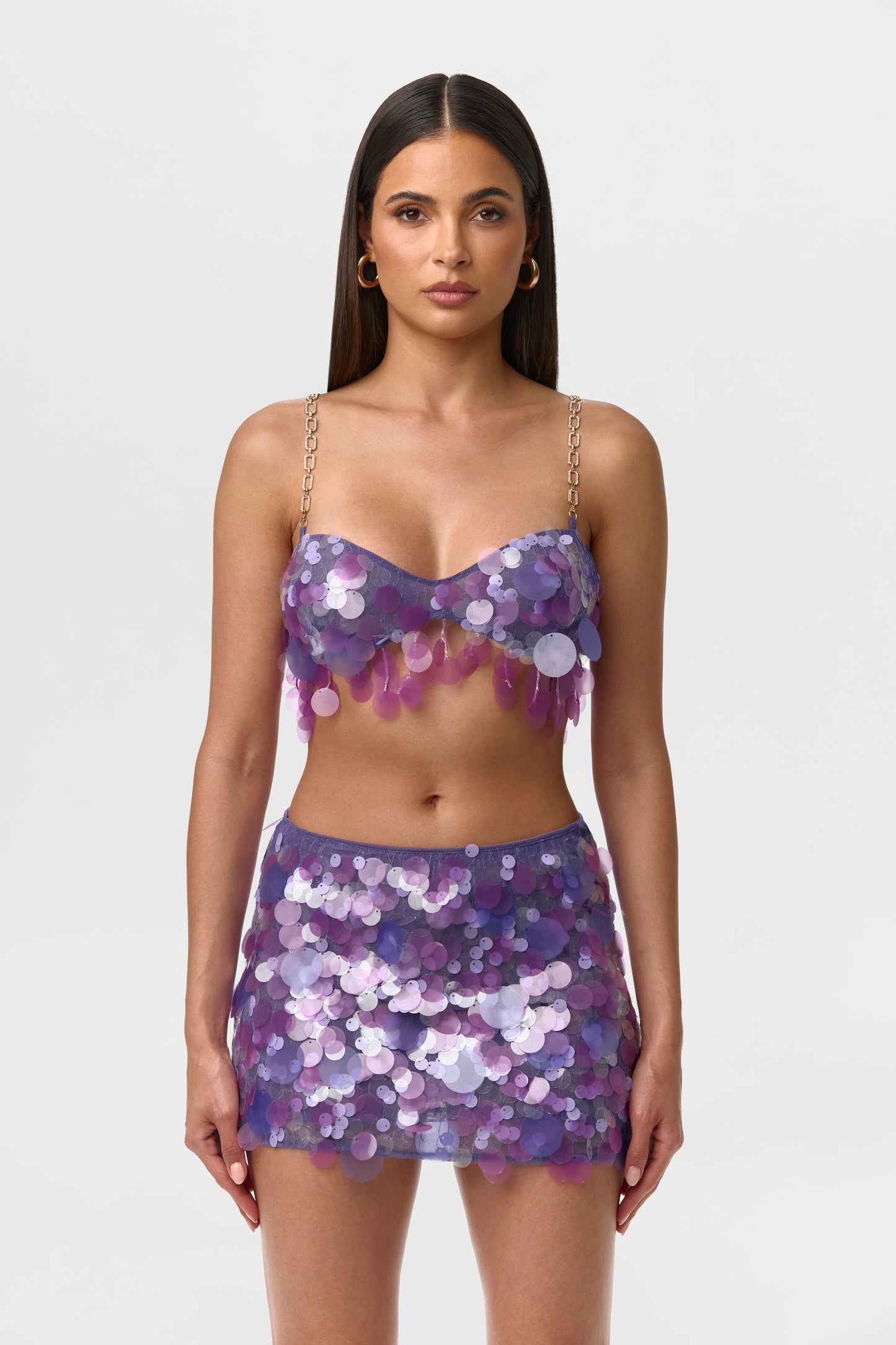 Sequin Chain Link Crop Top