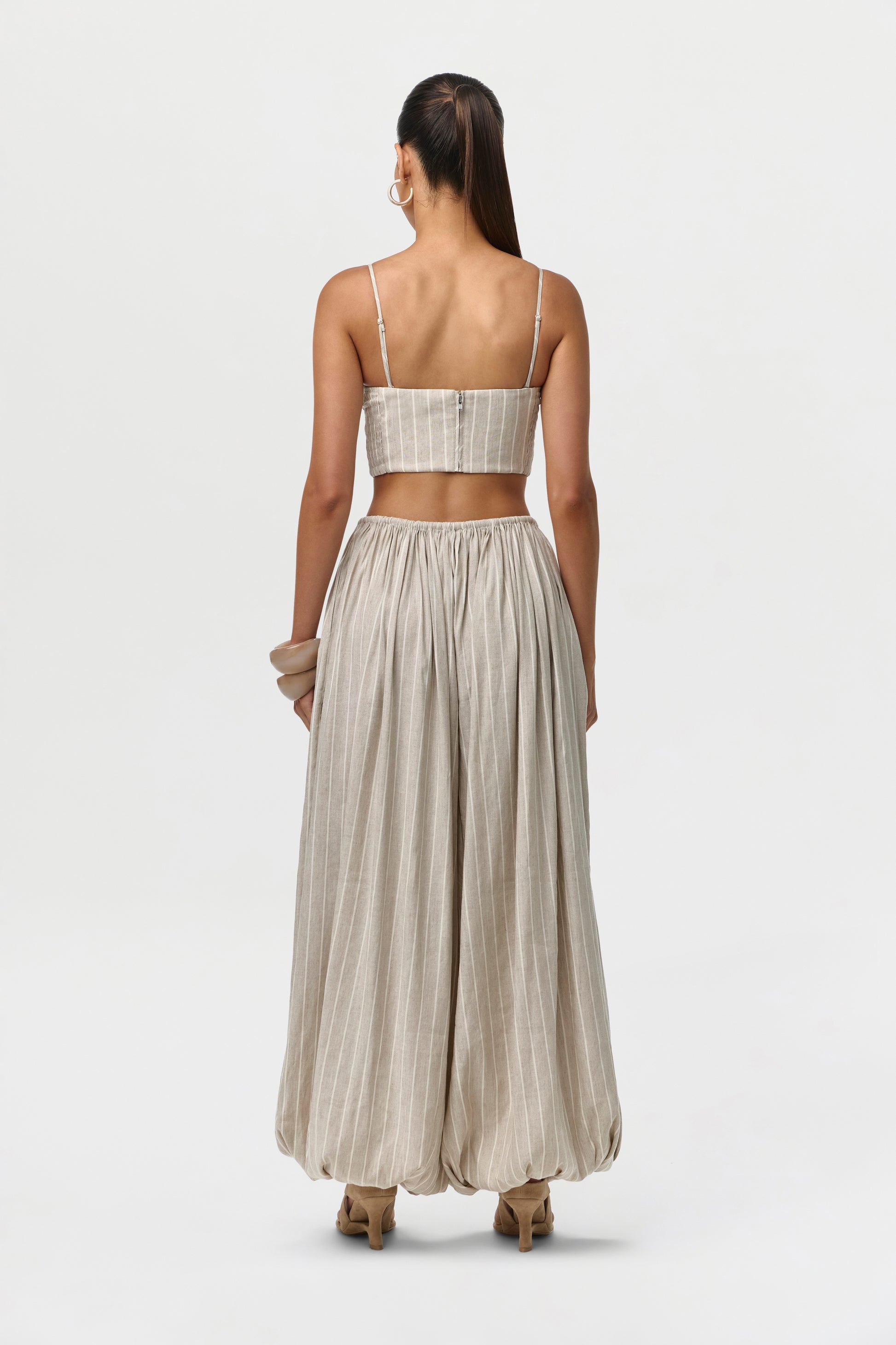 Linen Pinstripe Balloon Pants – Naked Wardrobe Linen Pinstripe Balloon Pants – Naked Wardrobe