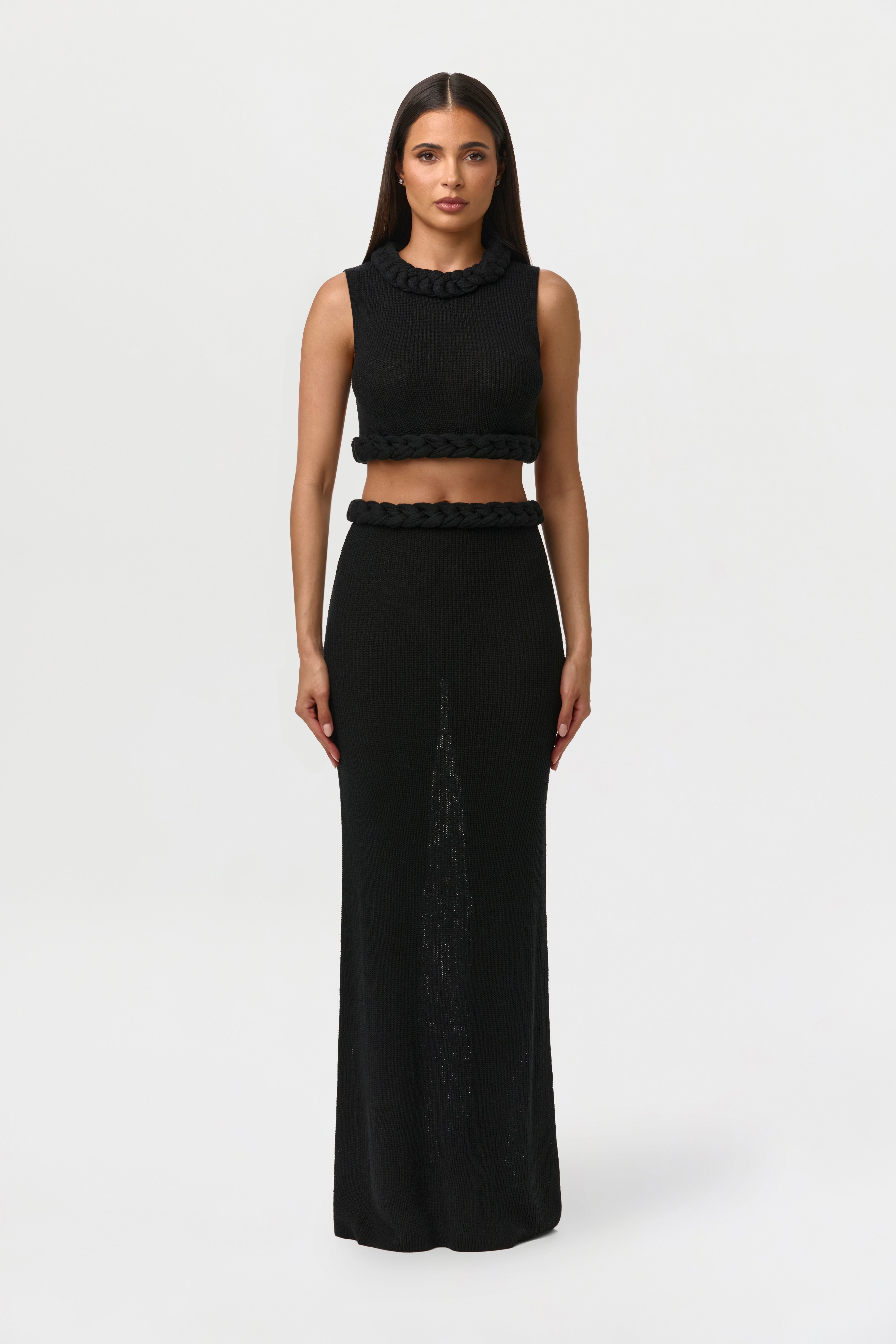 Knit Braid Maxi Skirt