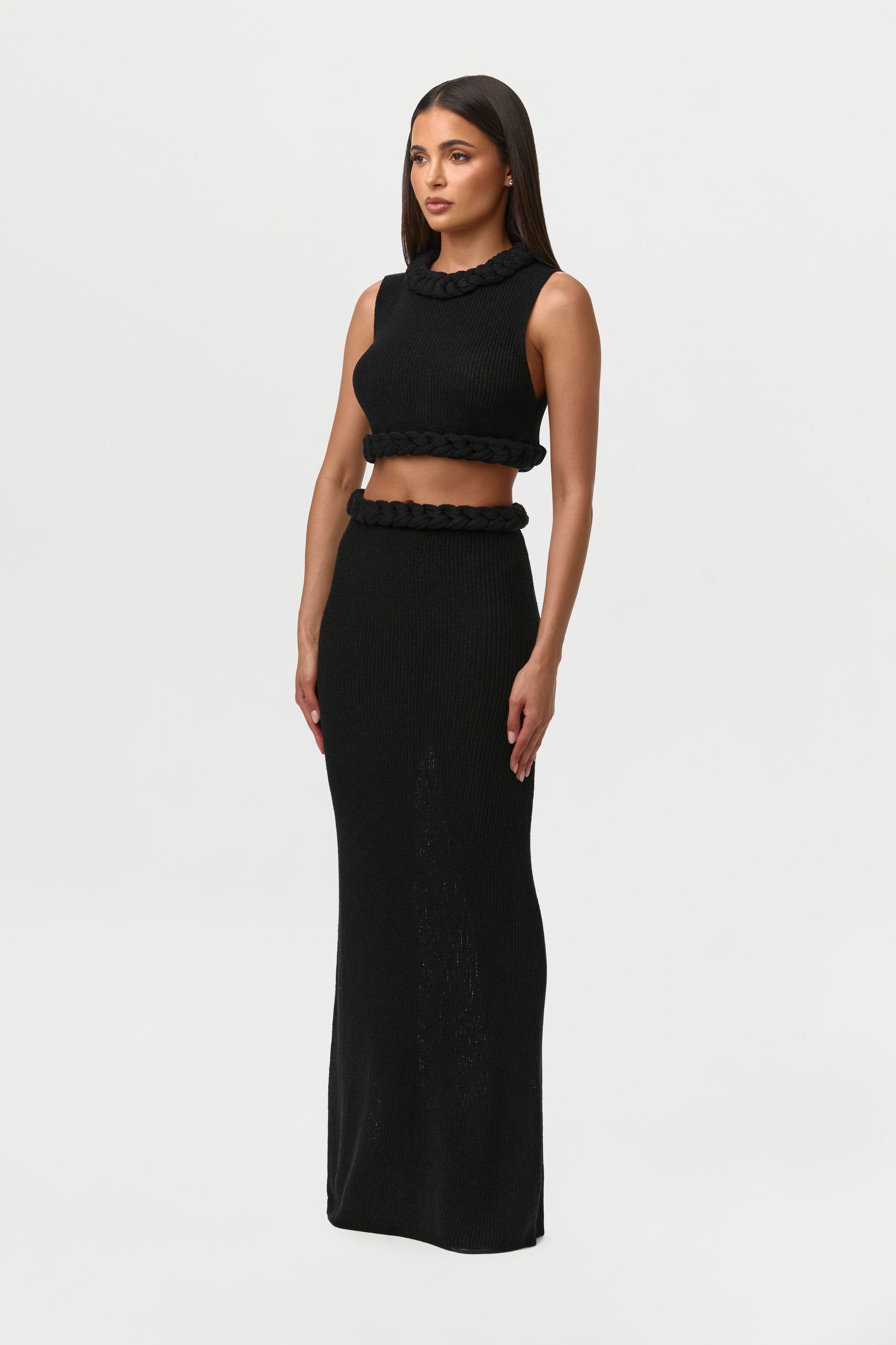 Knit Sleeveless Braid Top