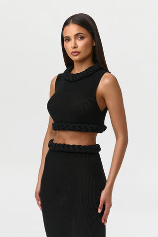 Knit Sleeveless Braid Top